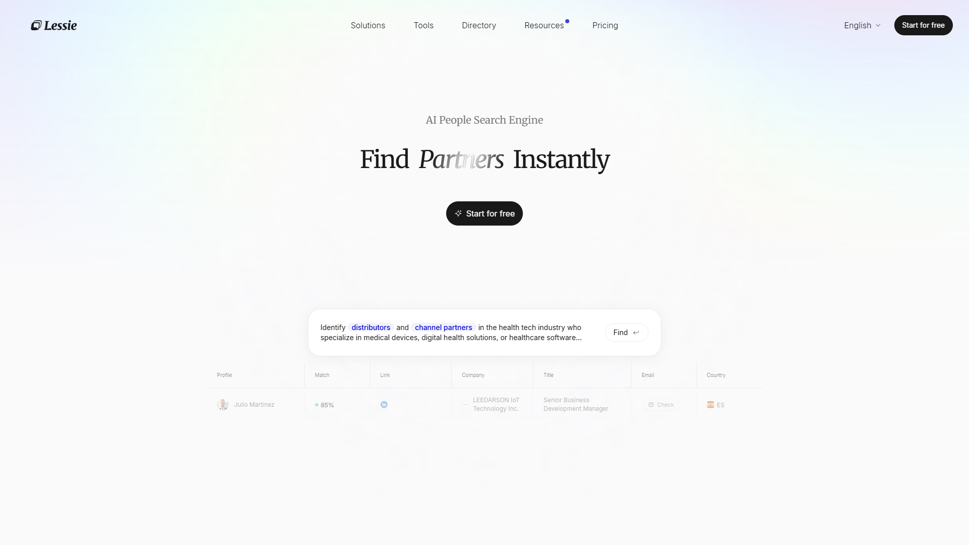 Lessie AI product screenshot