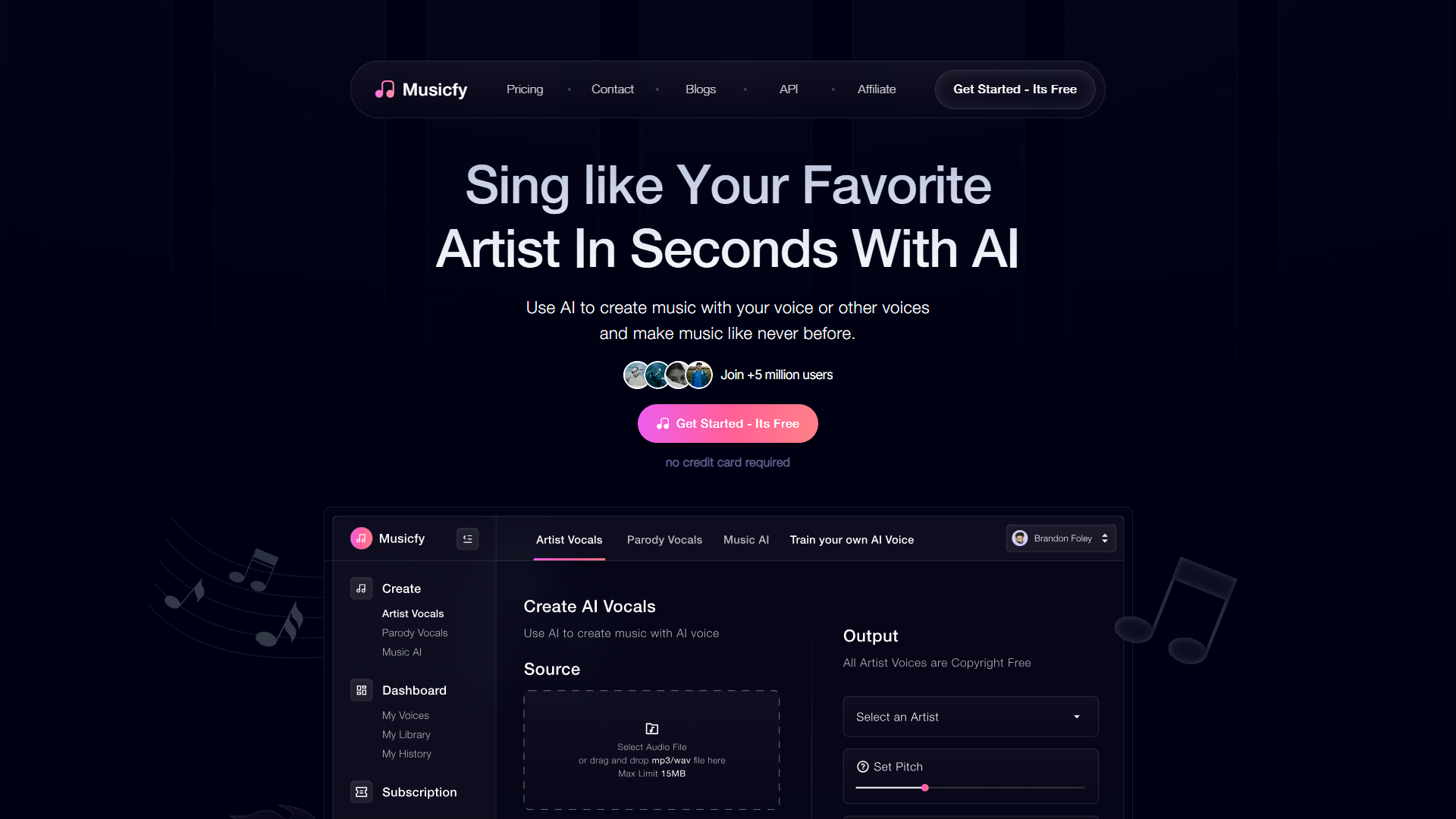 Musicfy product screenshot
