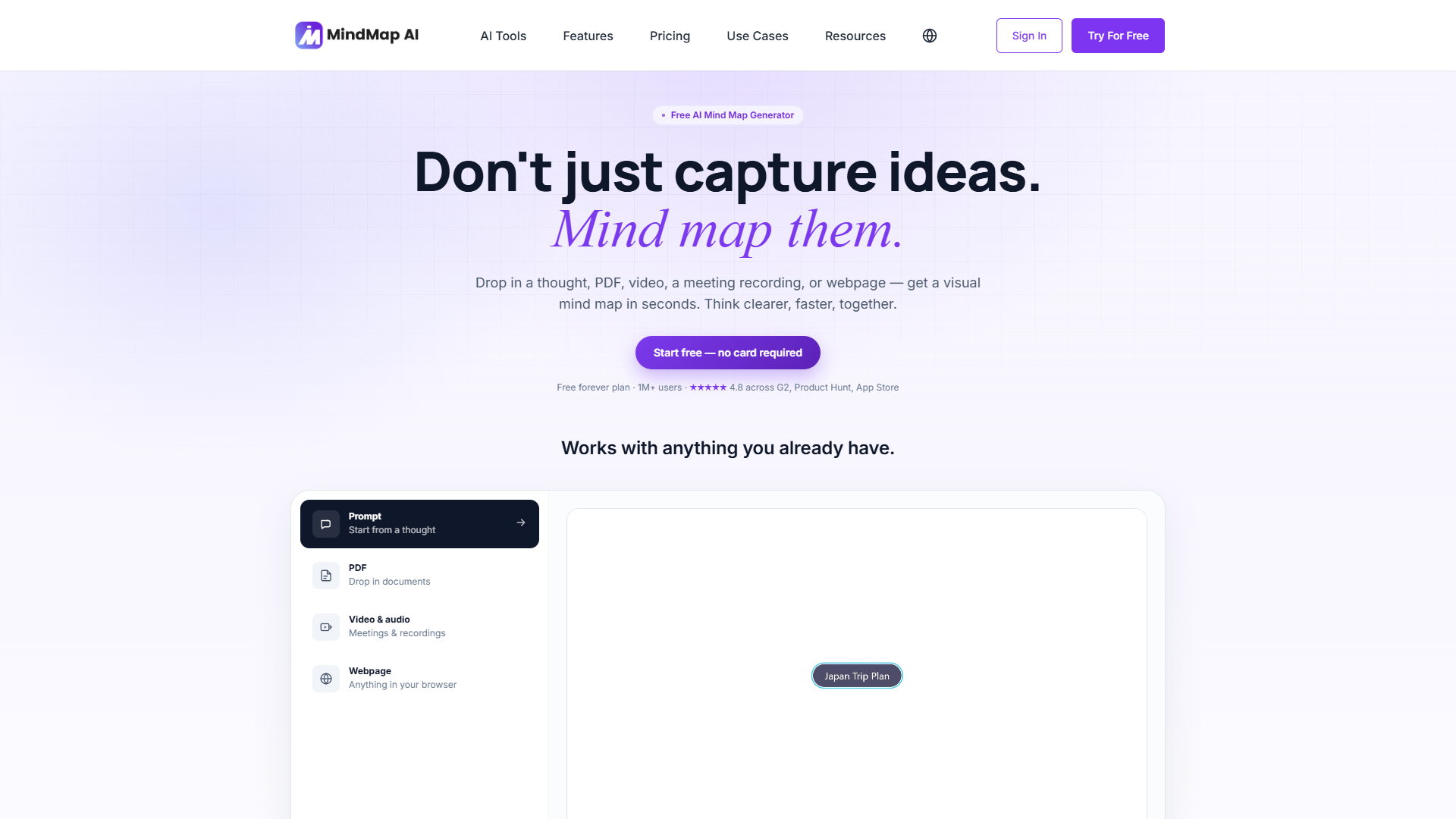 MindMap AI product screenshot