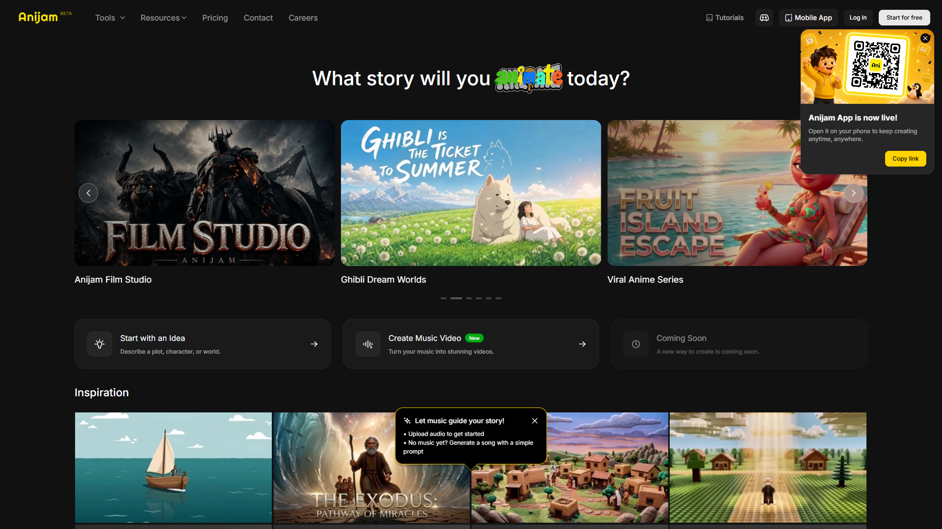 Anijam product screenshot