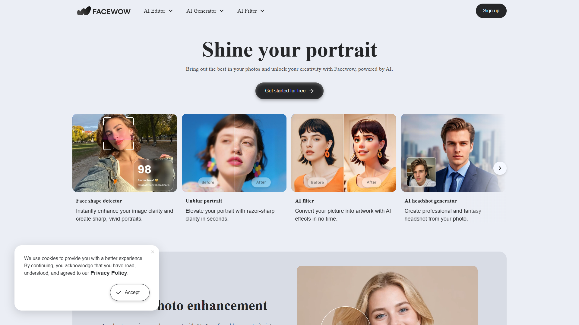 Facewow product screenshot