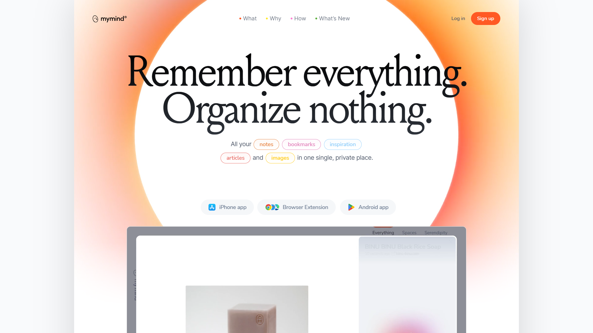 mymind product screenshot