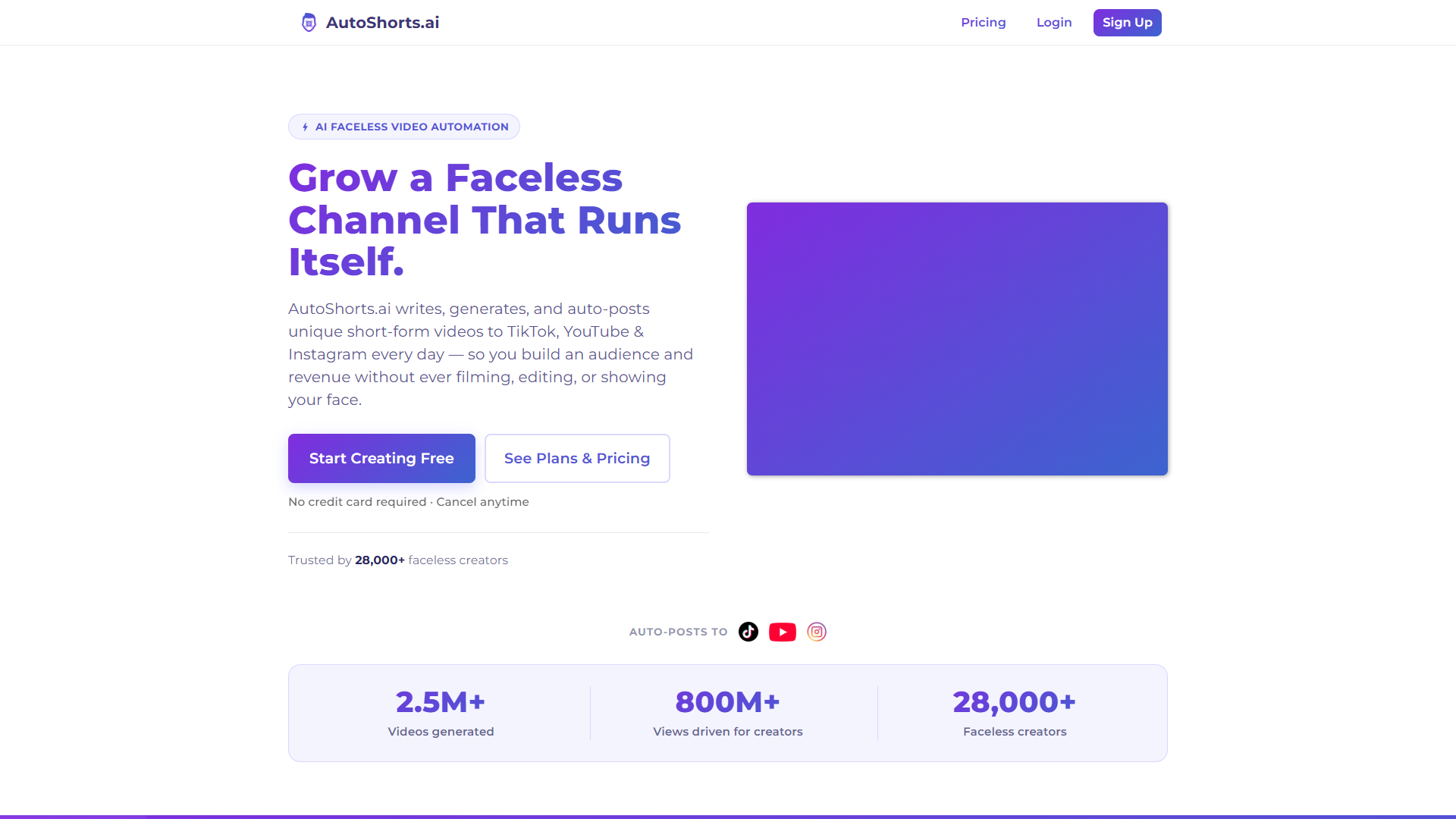 AutoShorts product screenshot