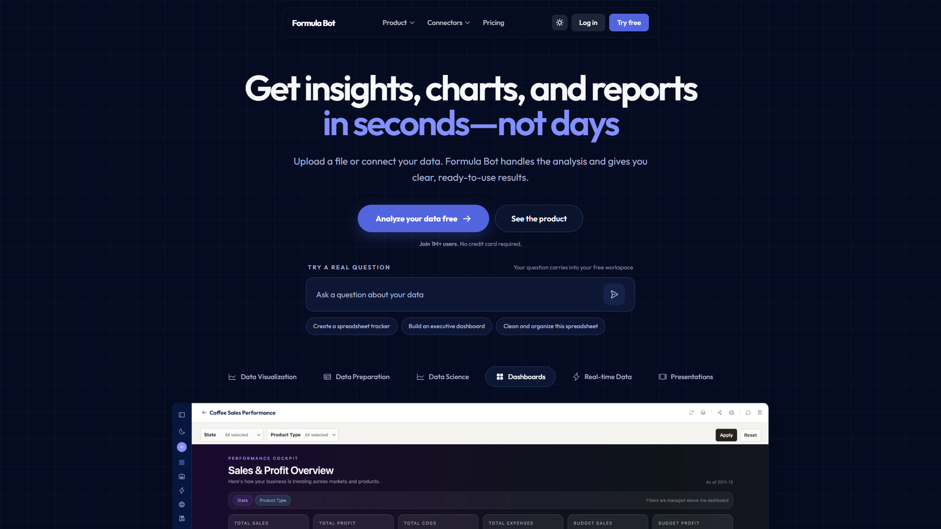 Formula Bot product screenshot