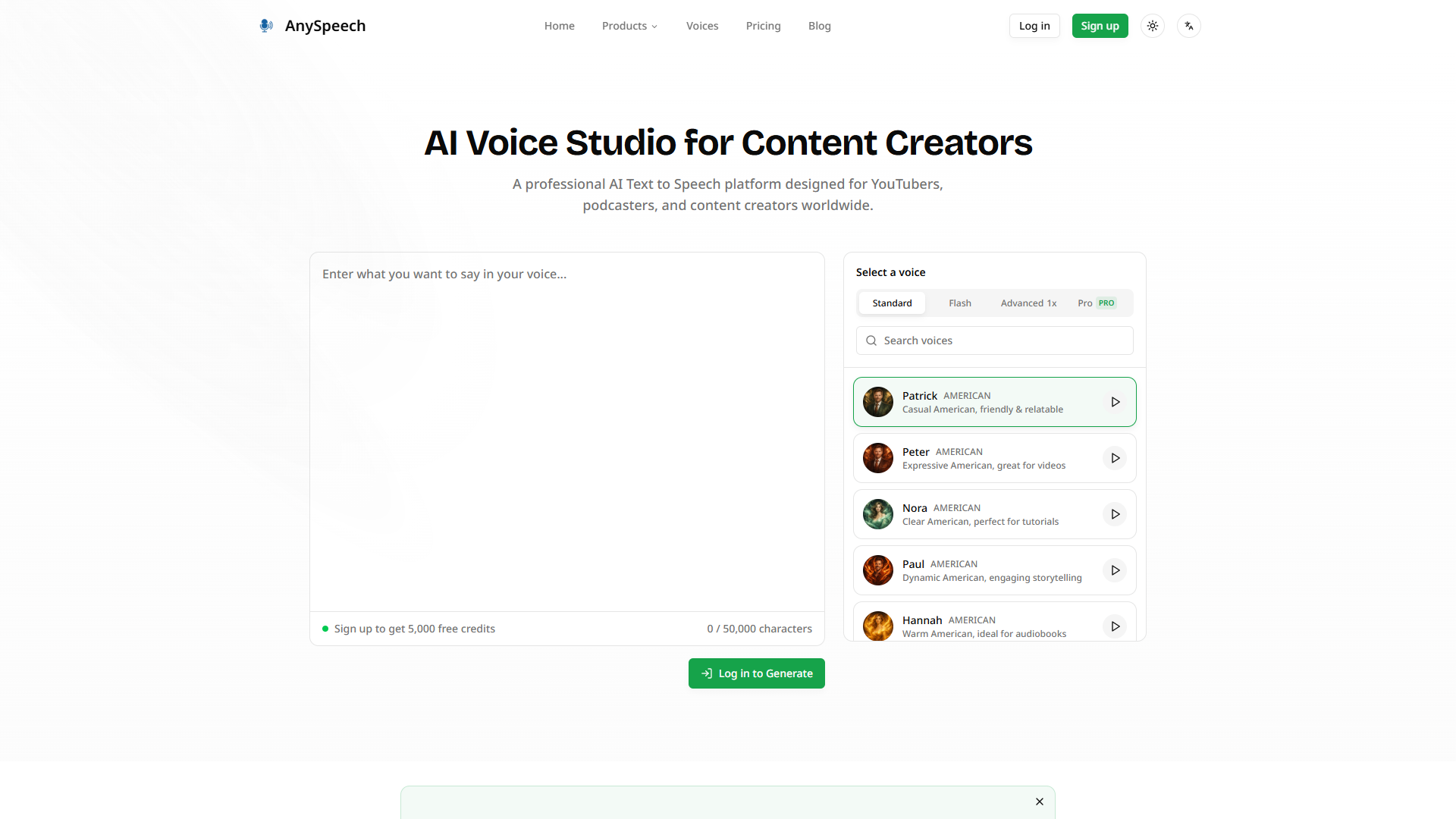 AnySpeech product screenshot