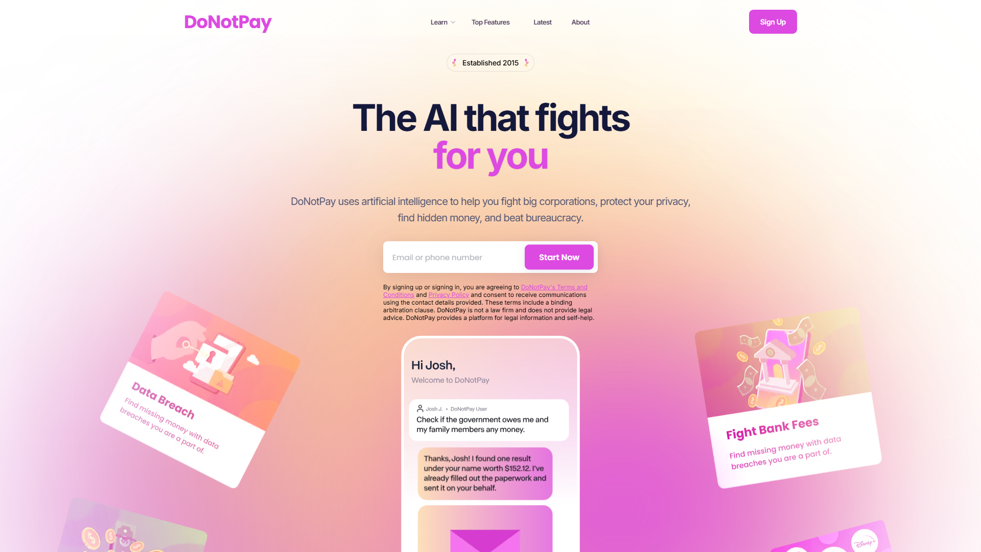 DoNotPay product screenshot