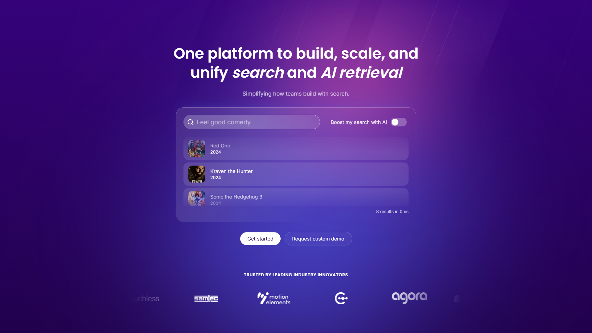 Meilisearch product screenshot