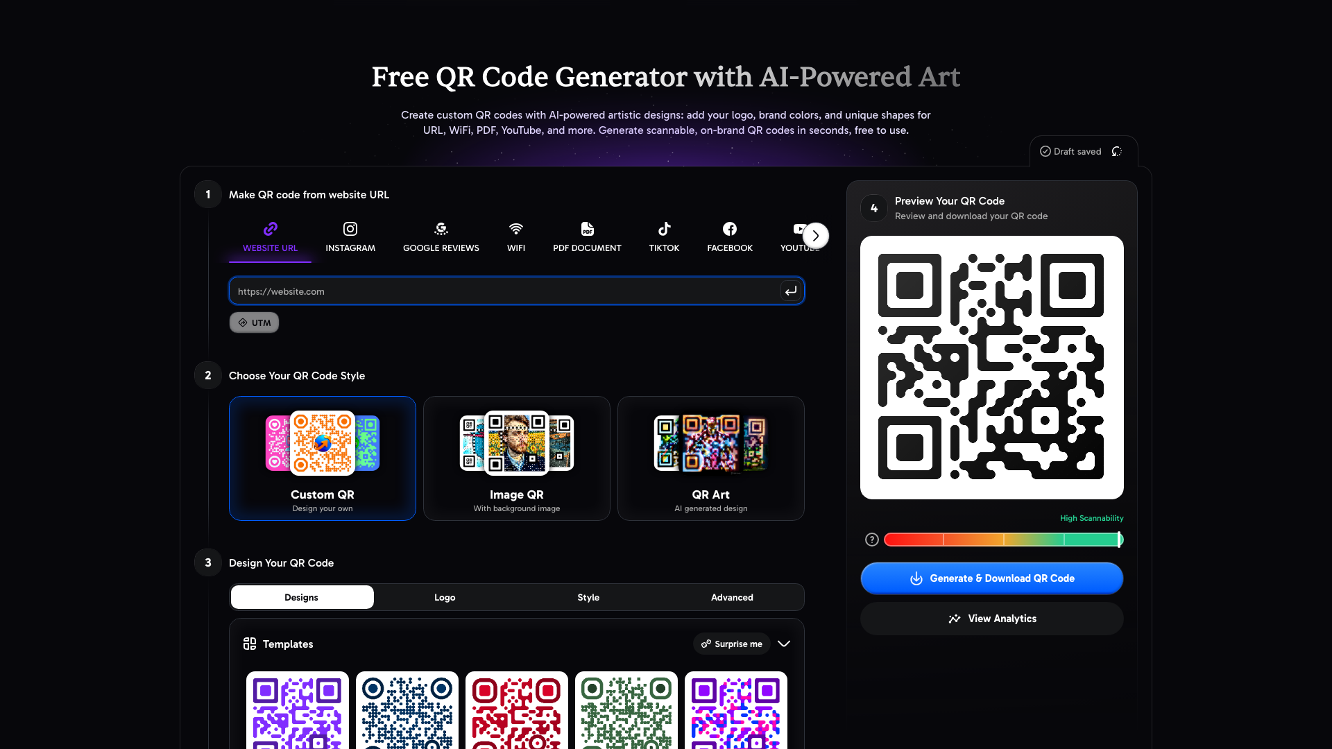 QR Code AI product screenshot