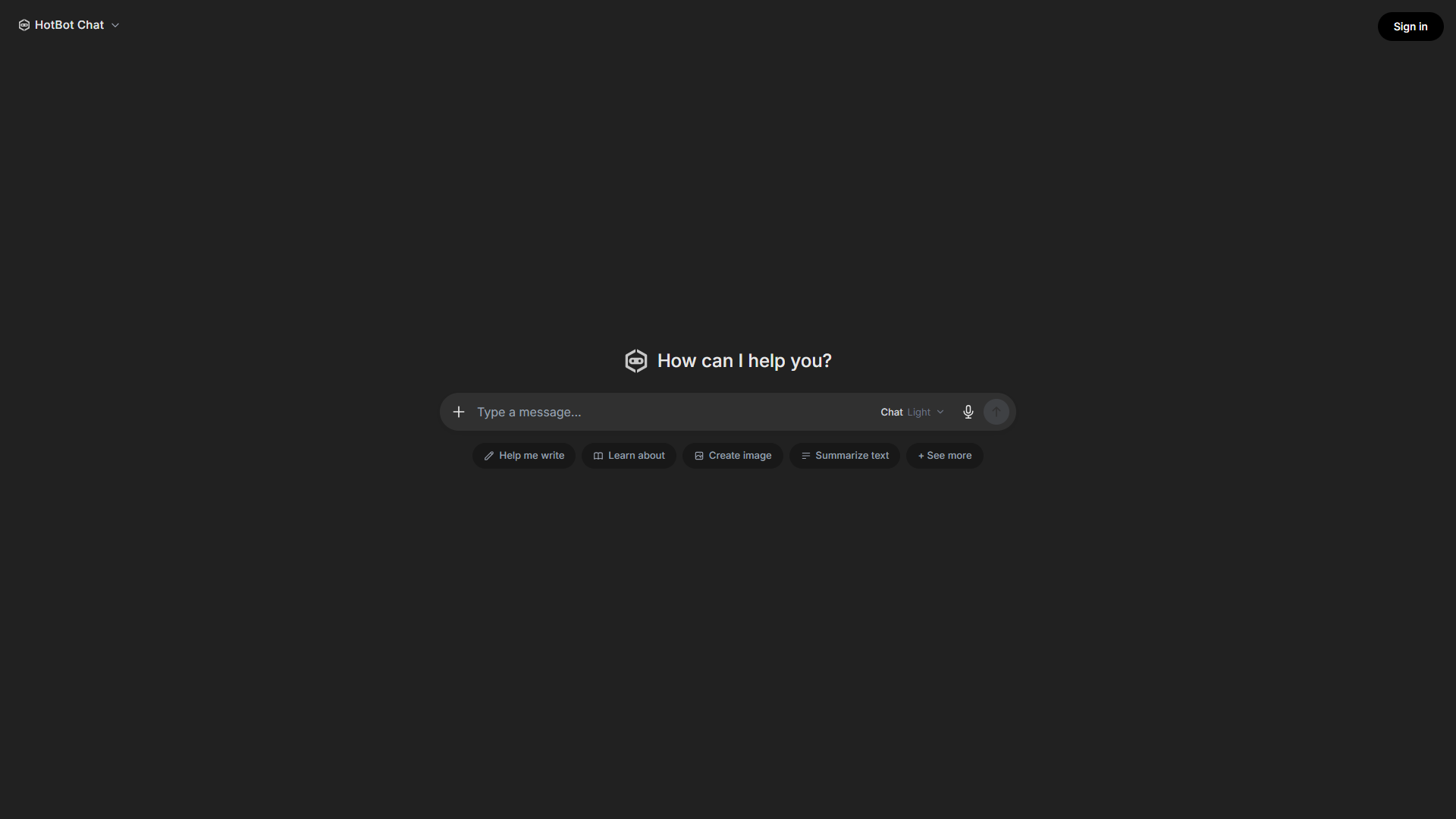 HotBot AI product screenshot