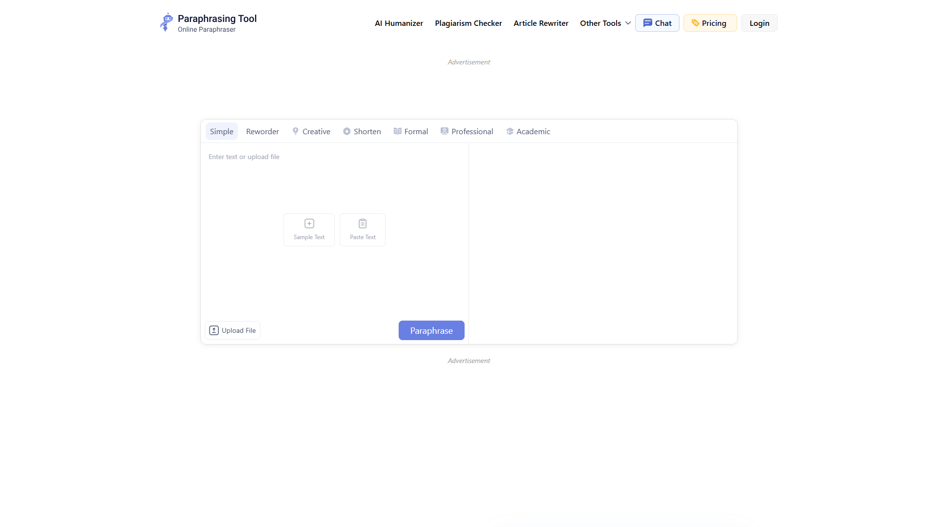 Paraphrasing Tool product screenshot