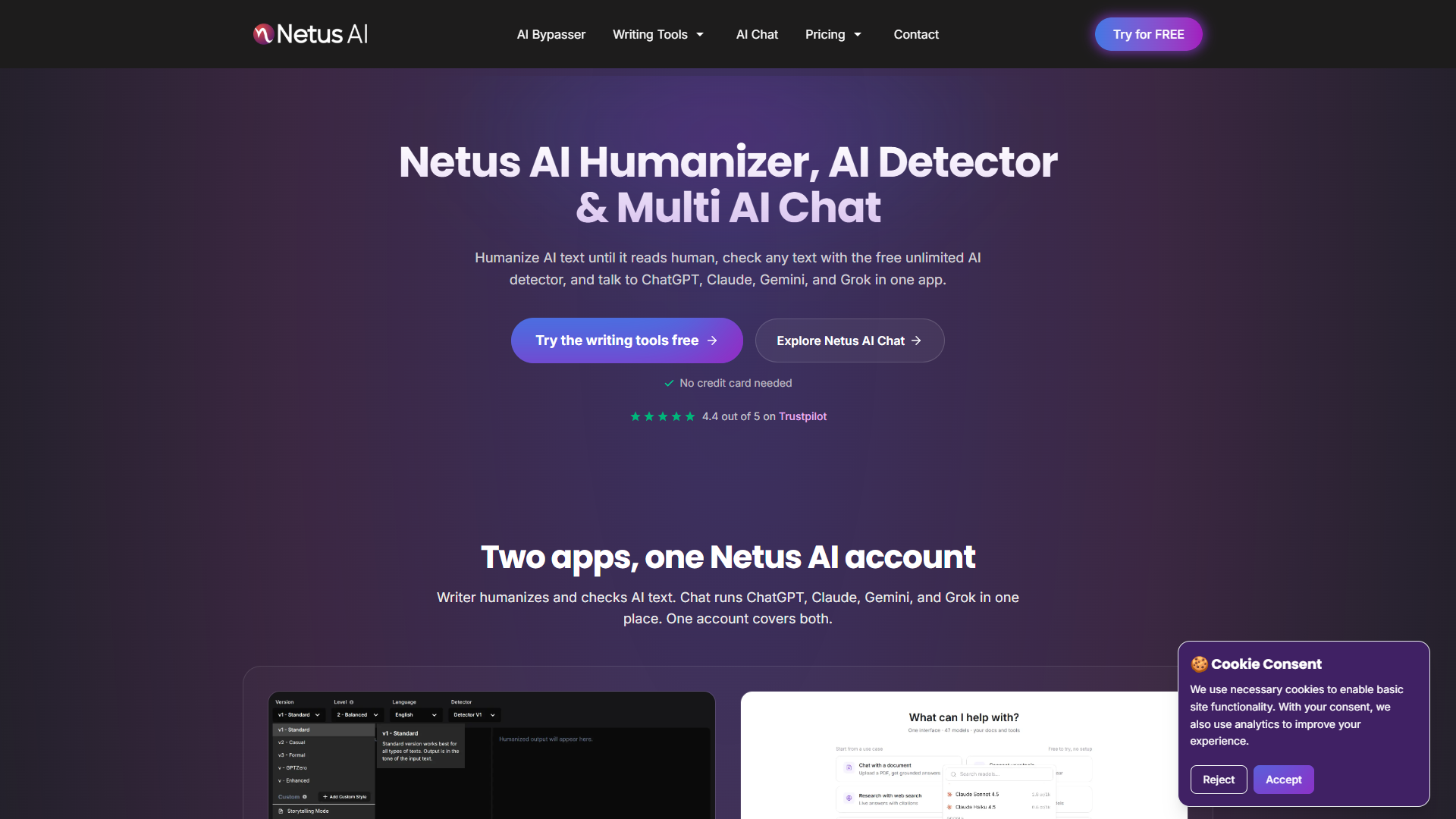 Netus AI product screenshot