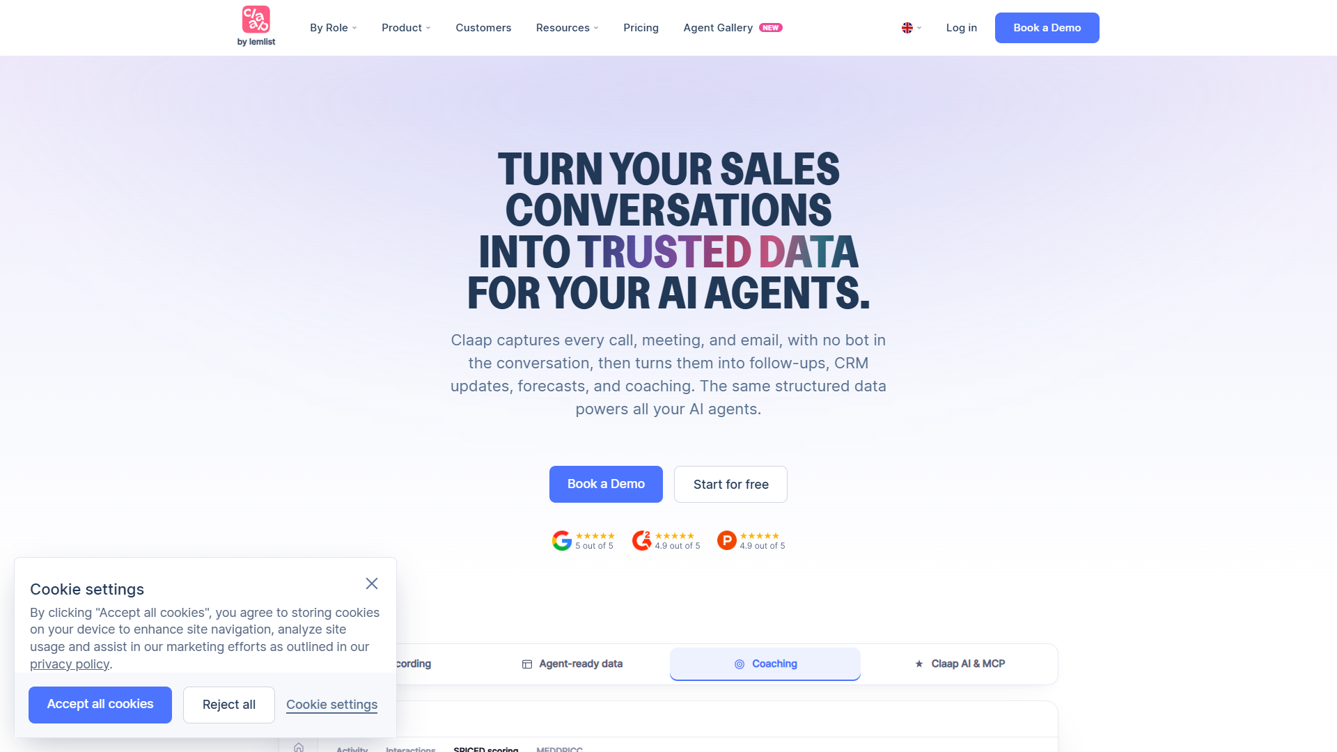 Claap product screenshot