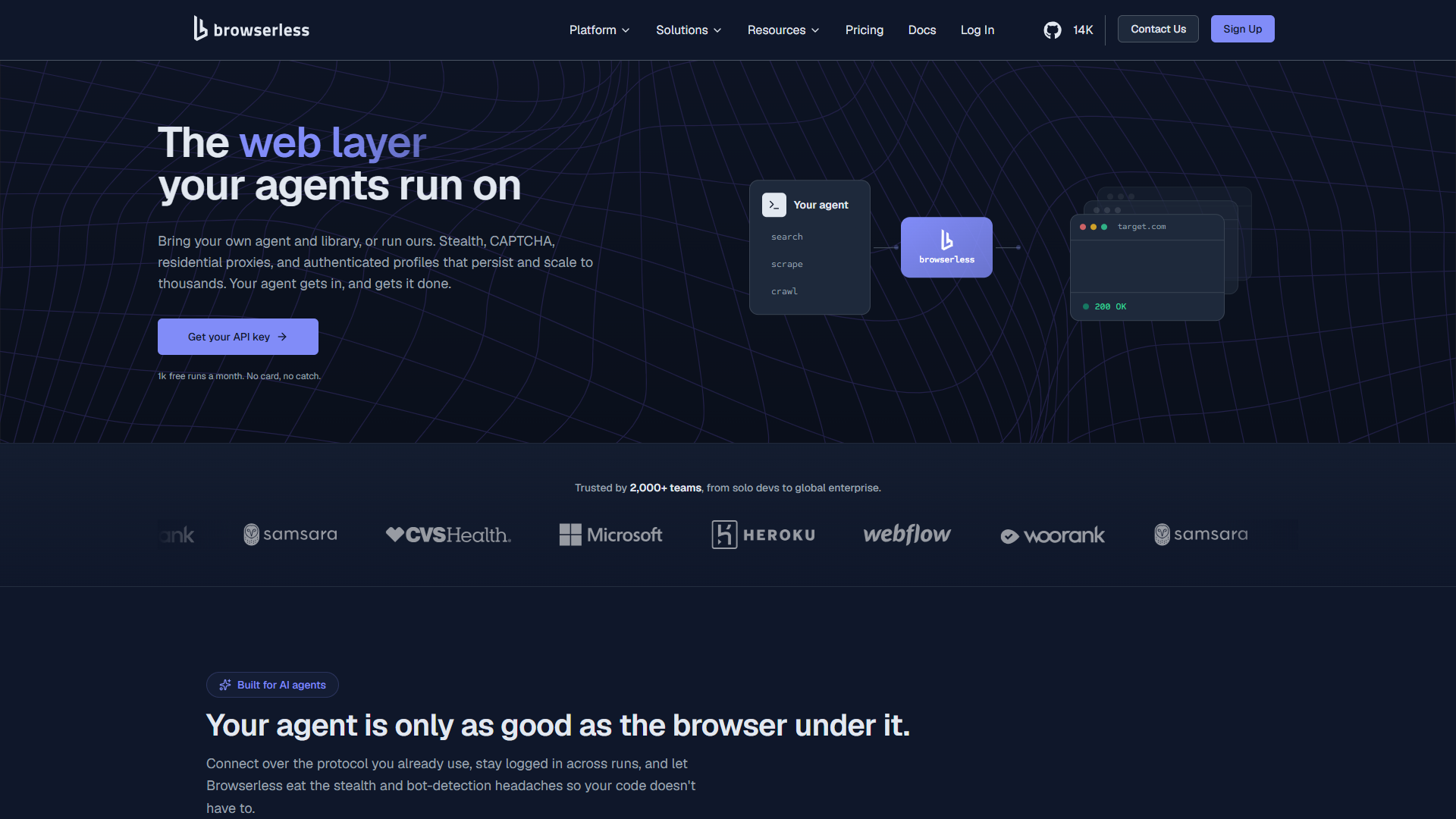 Browserless product screenshot