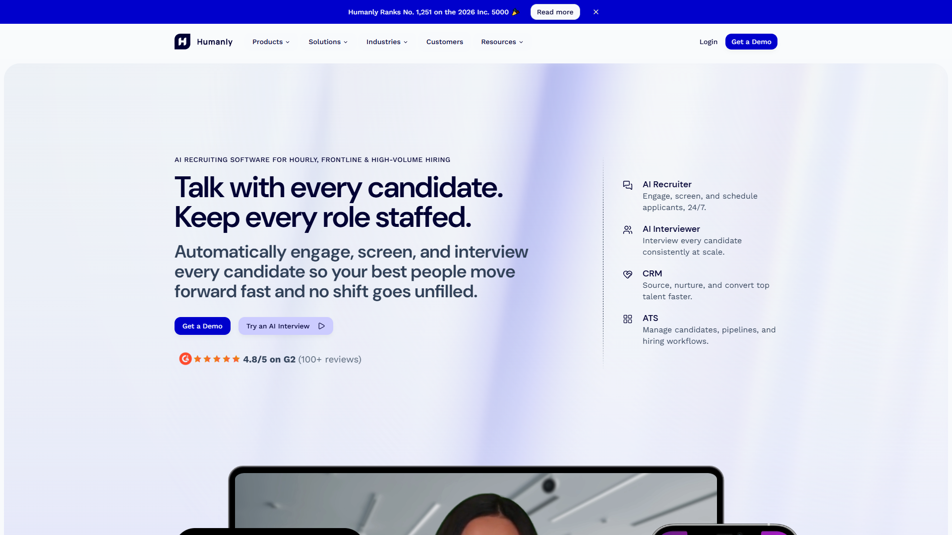 Humanly product screenshot