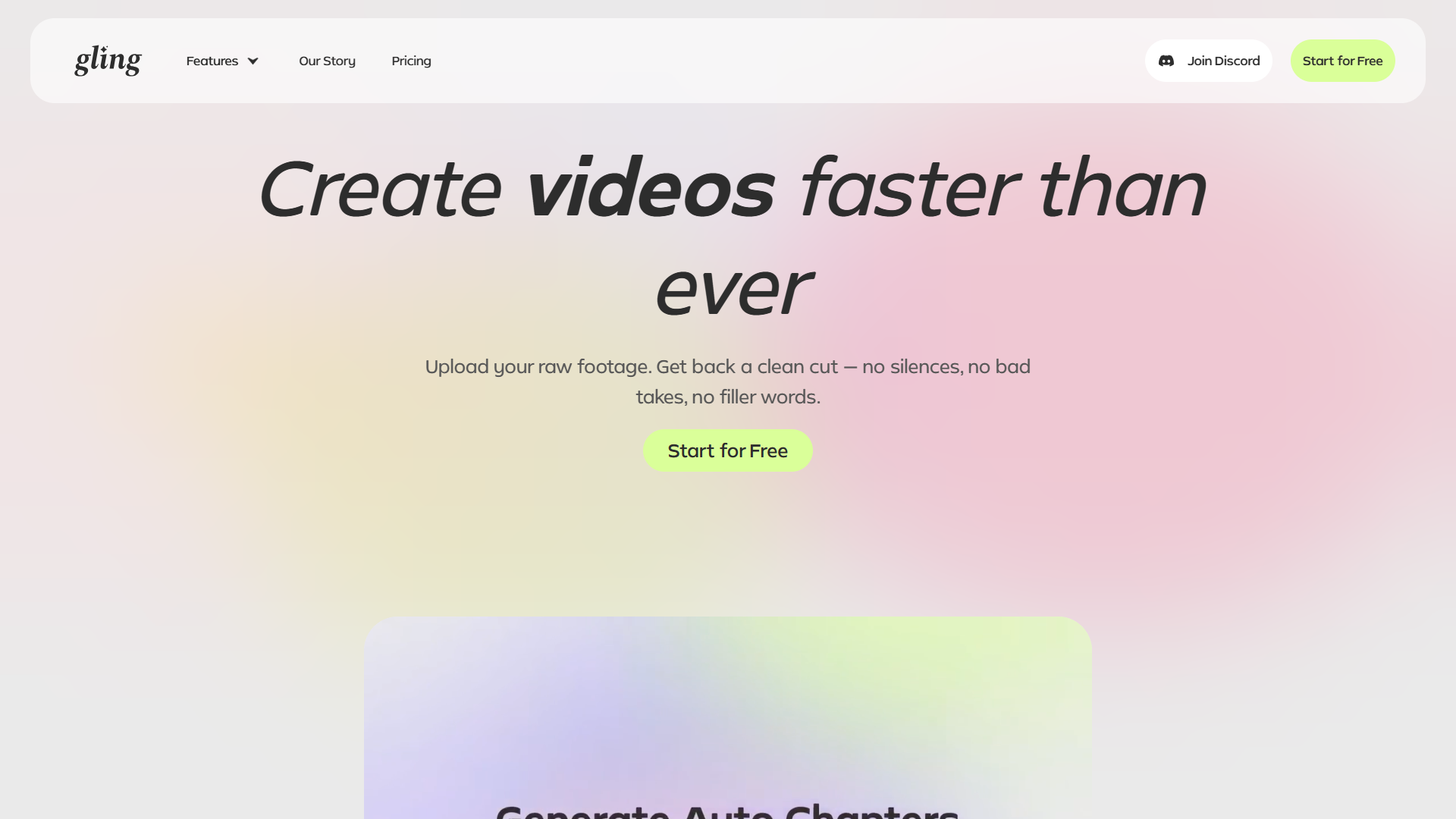 Gling product screenshot