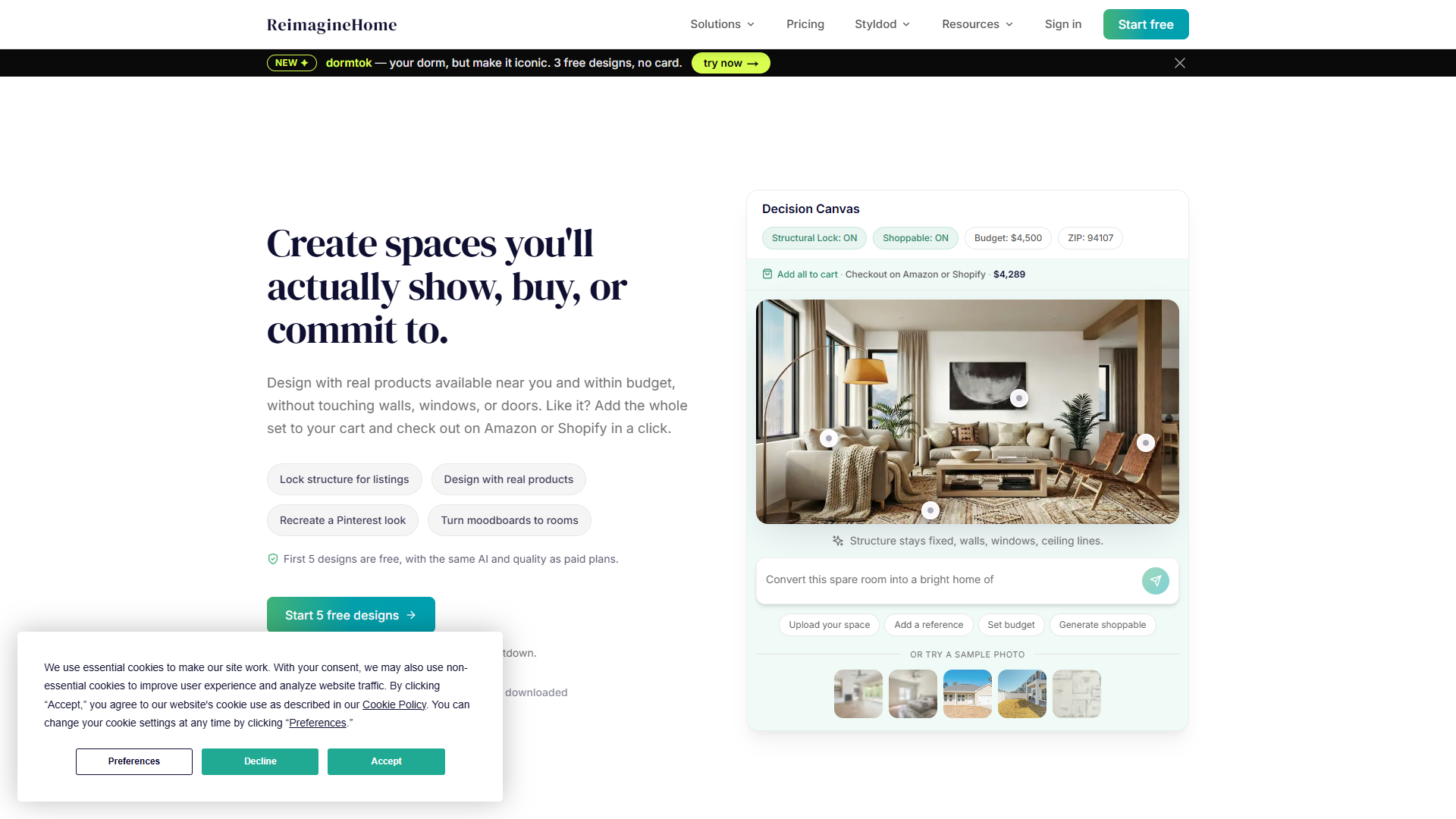 ReimagineHome product screenshot