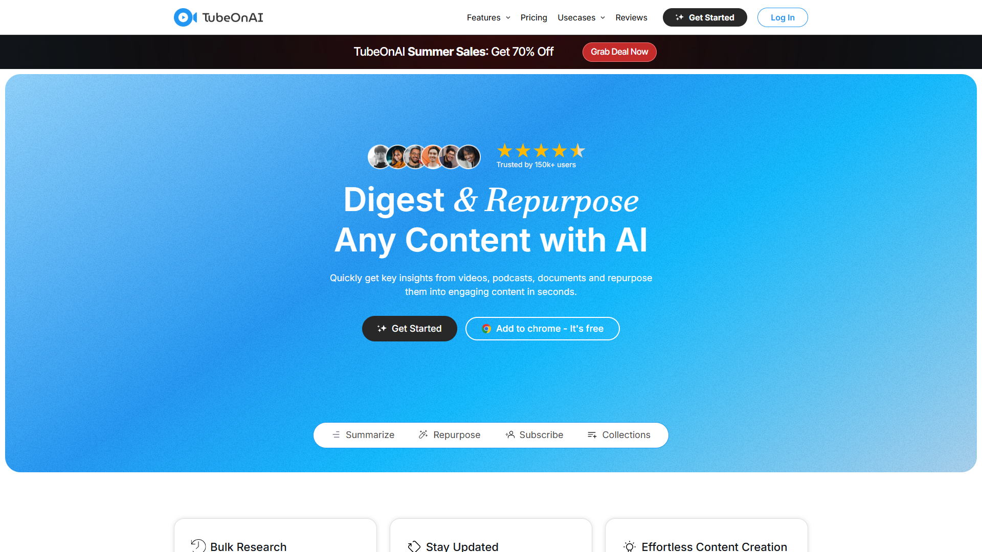 TubeOnAI product screenshot