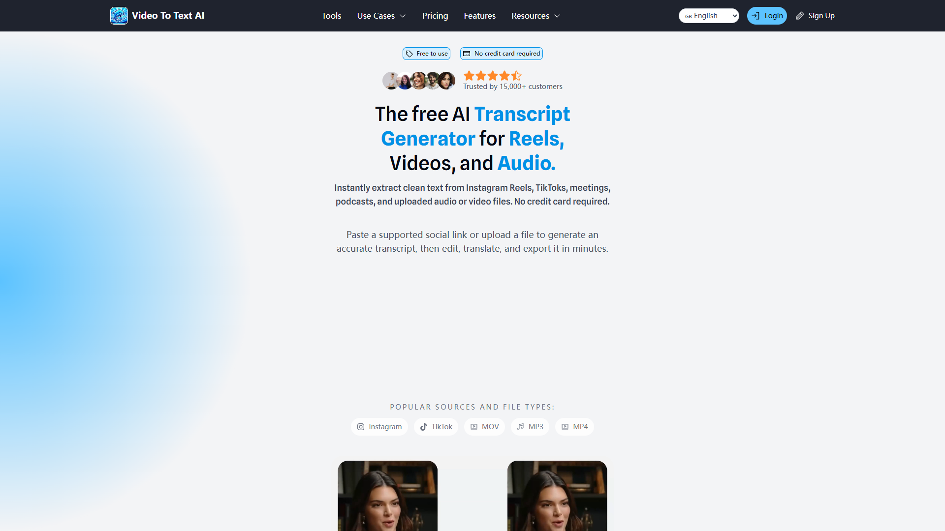 VideoToTextAI product screenshot