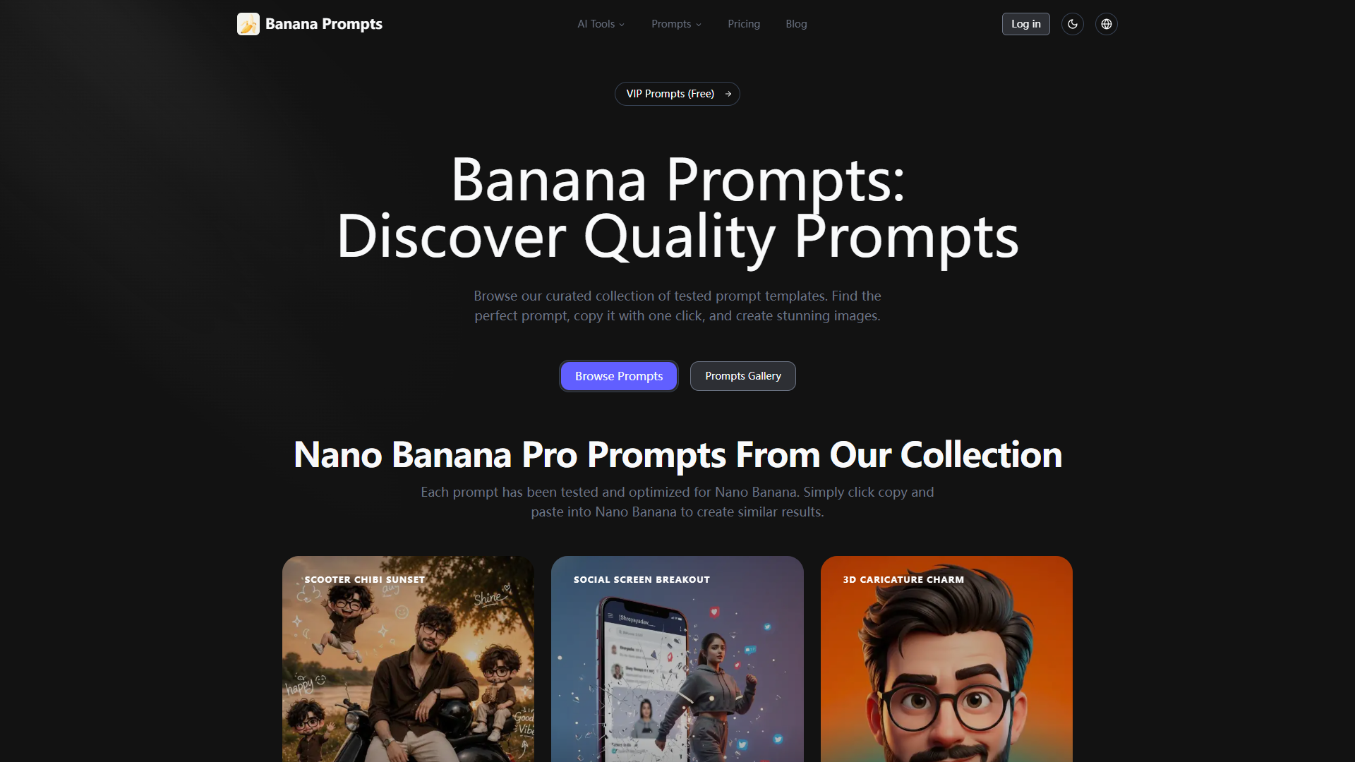 Banana Prompts product screenshot