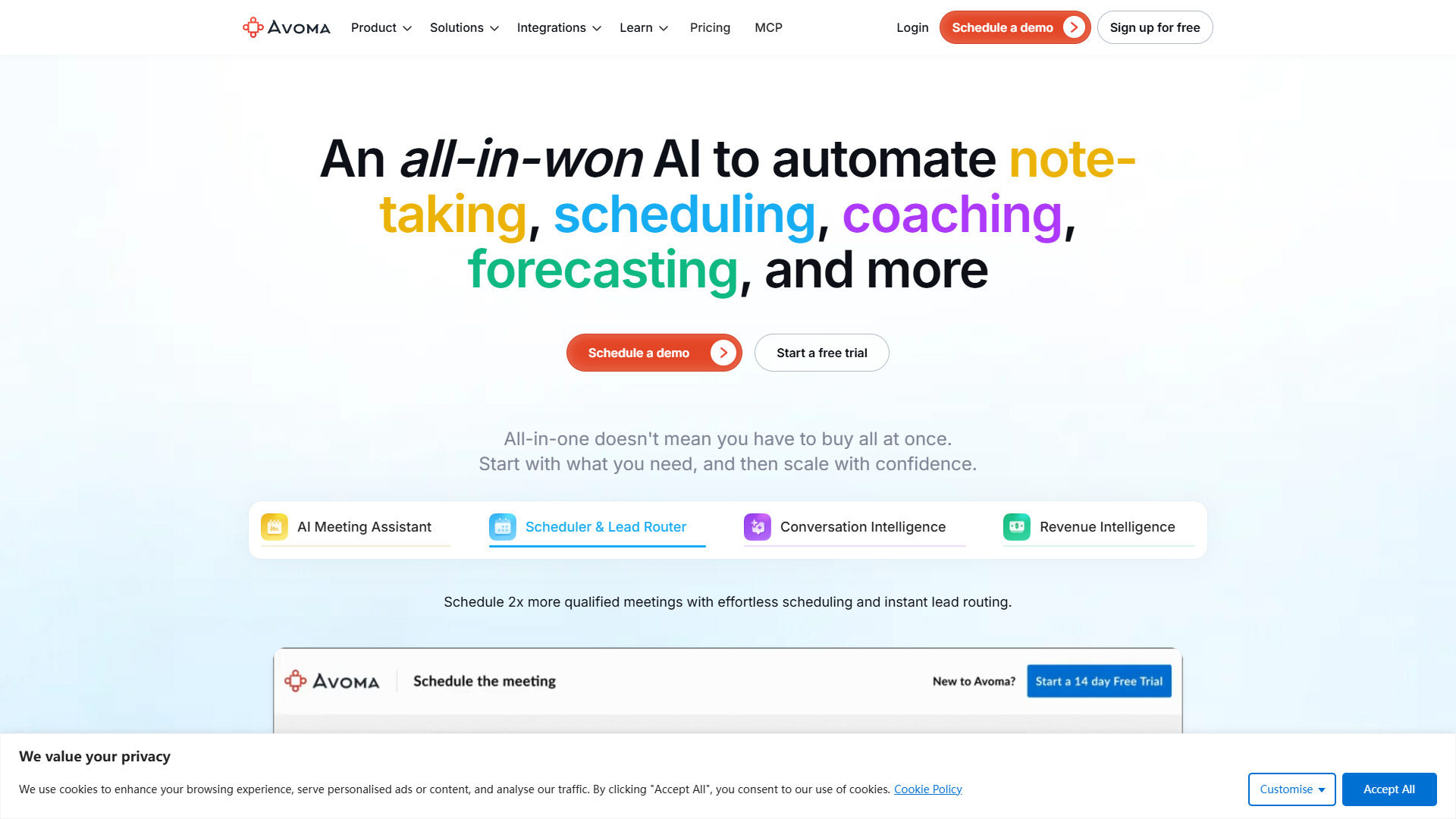 Avoma product screenshot