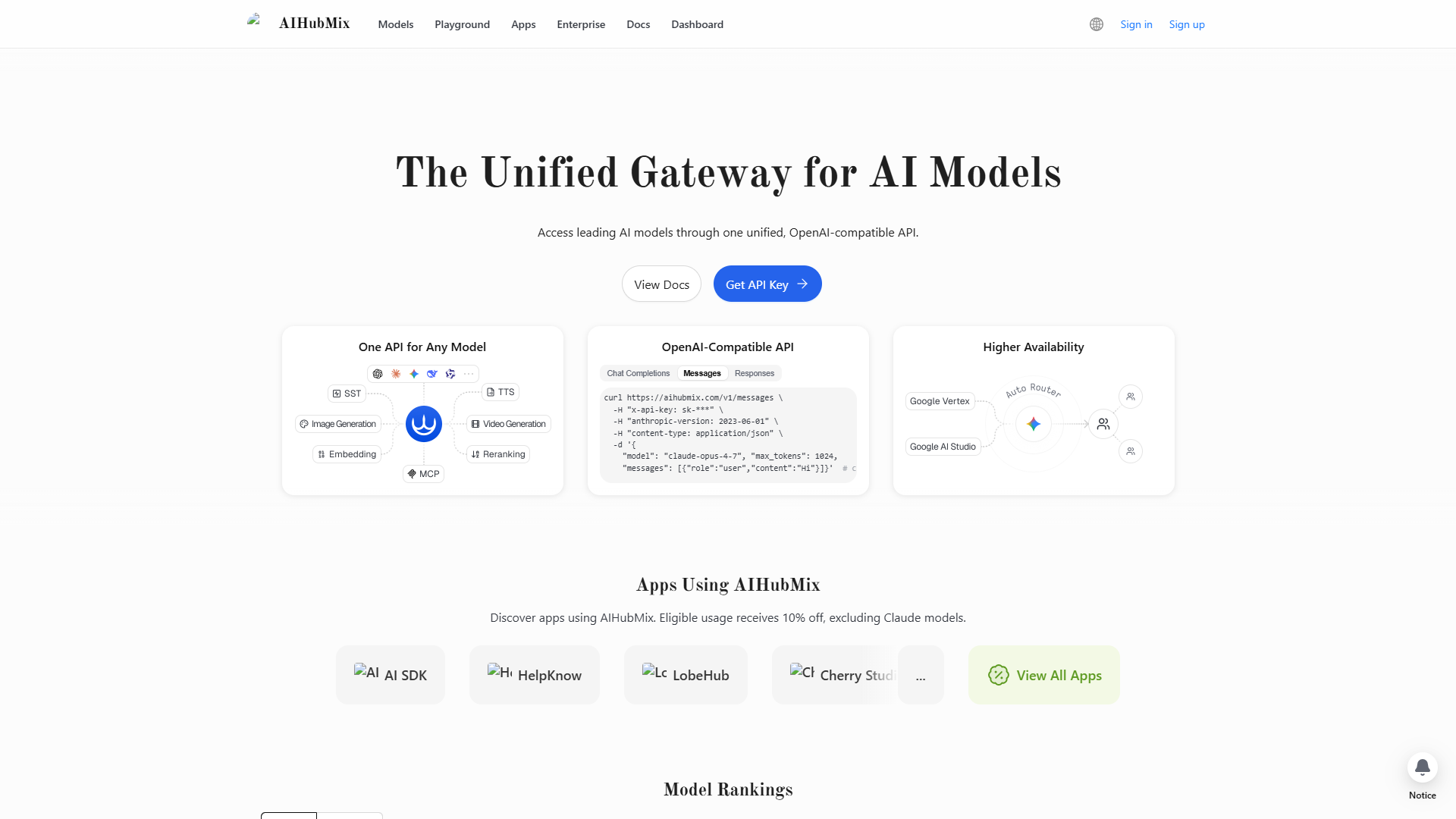 AIHubMix product screenshot