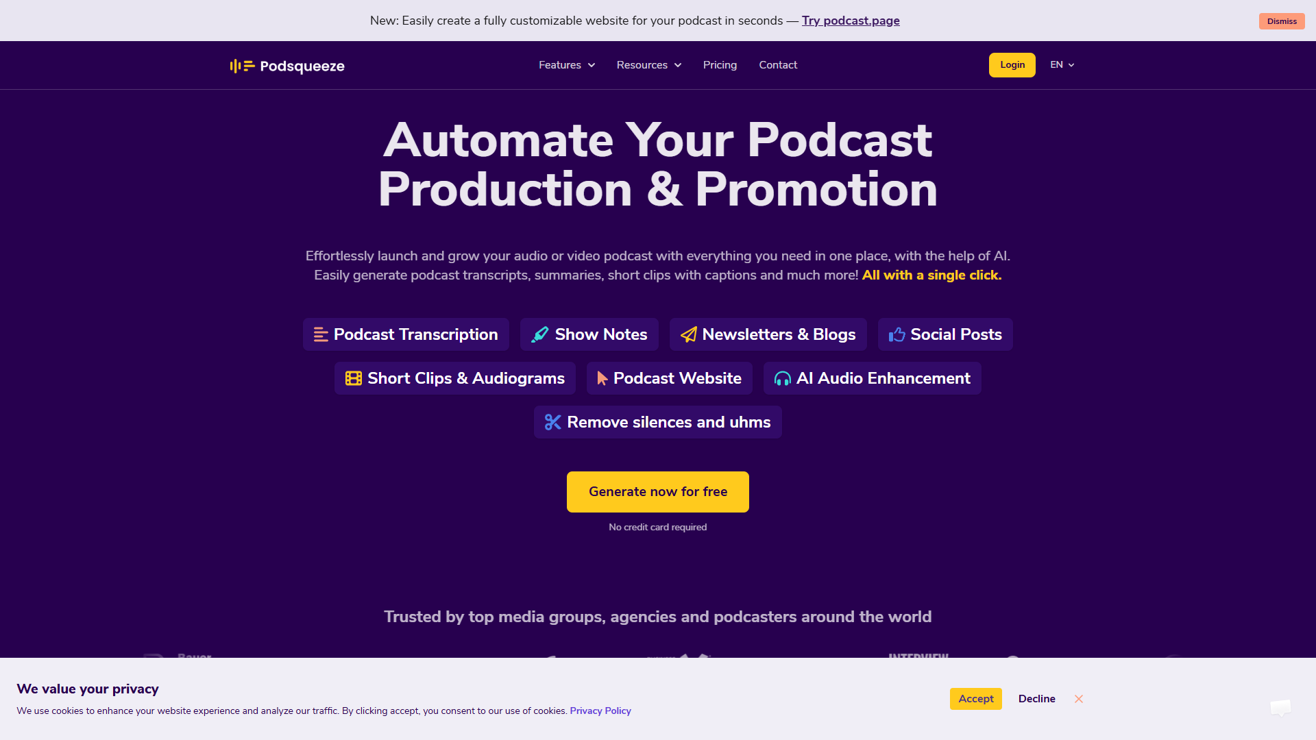 Podsqueeze product screenshot