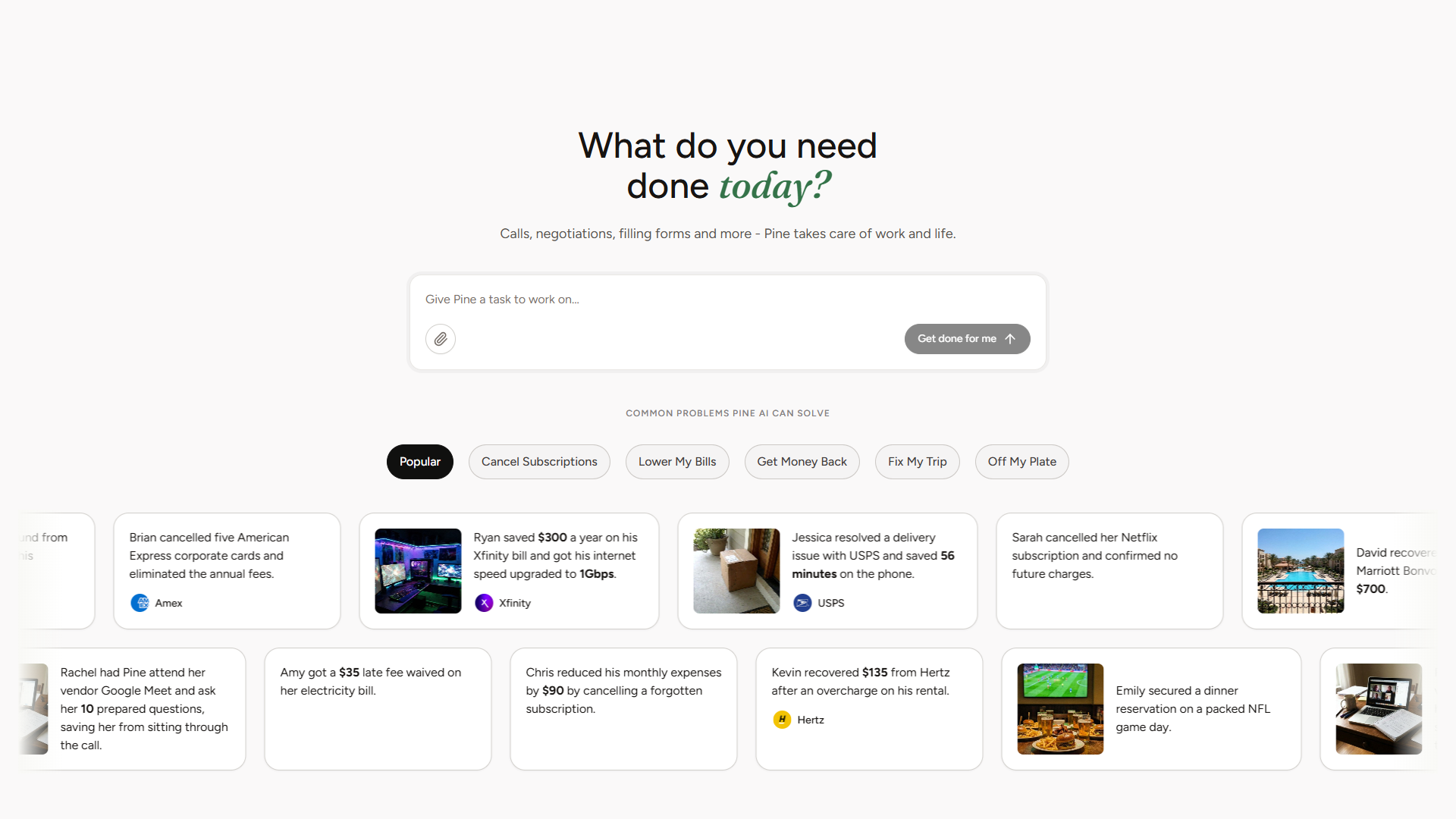 Pine AI product screenshot
