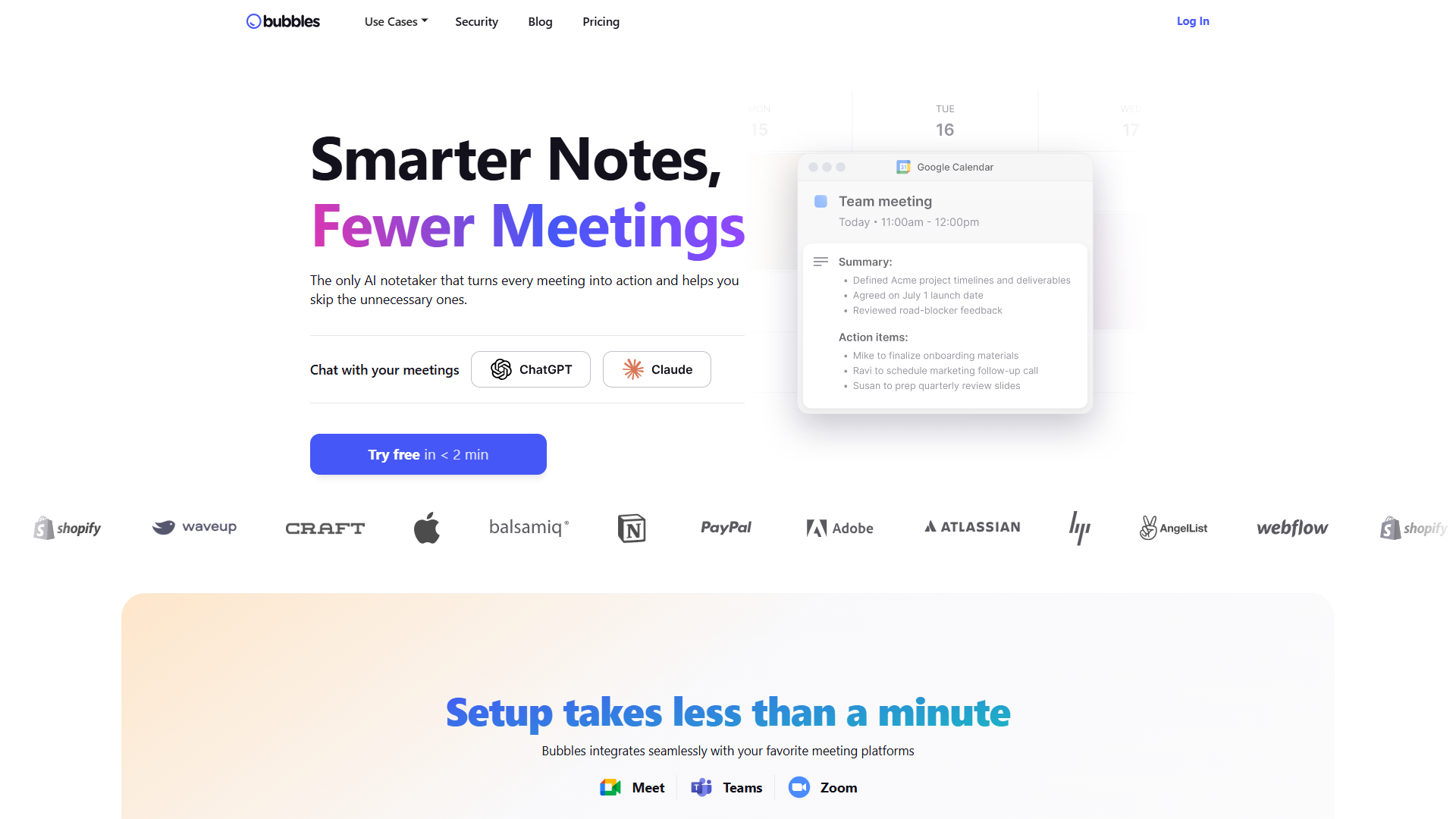 Bubbles product screenshot