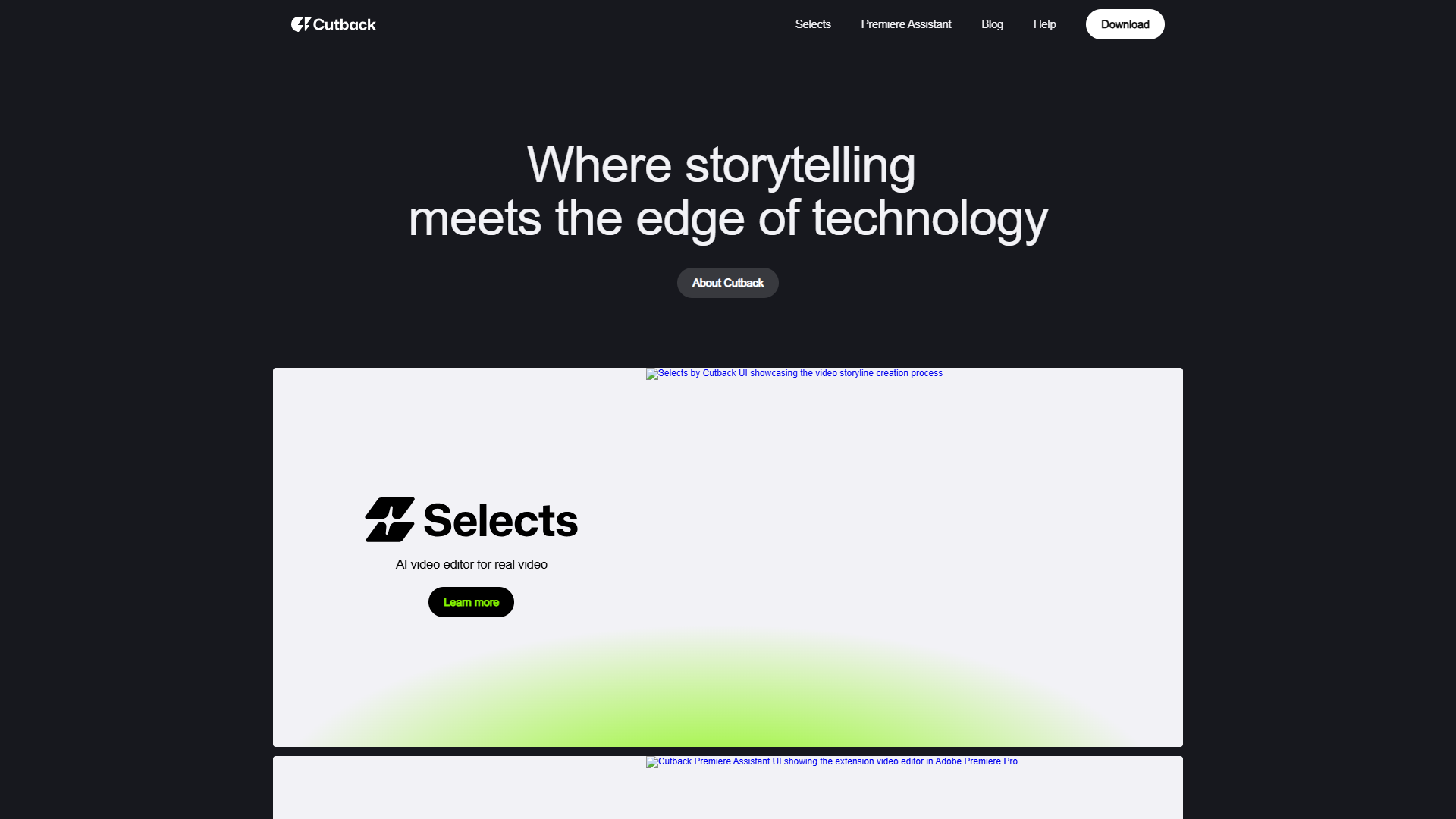 Cutback product screenshot