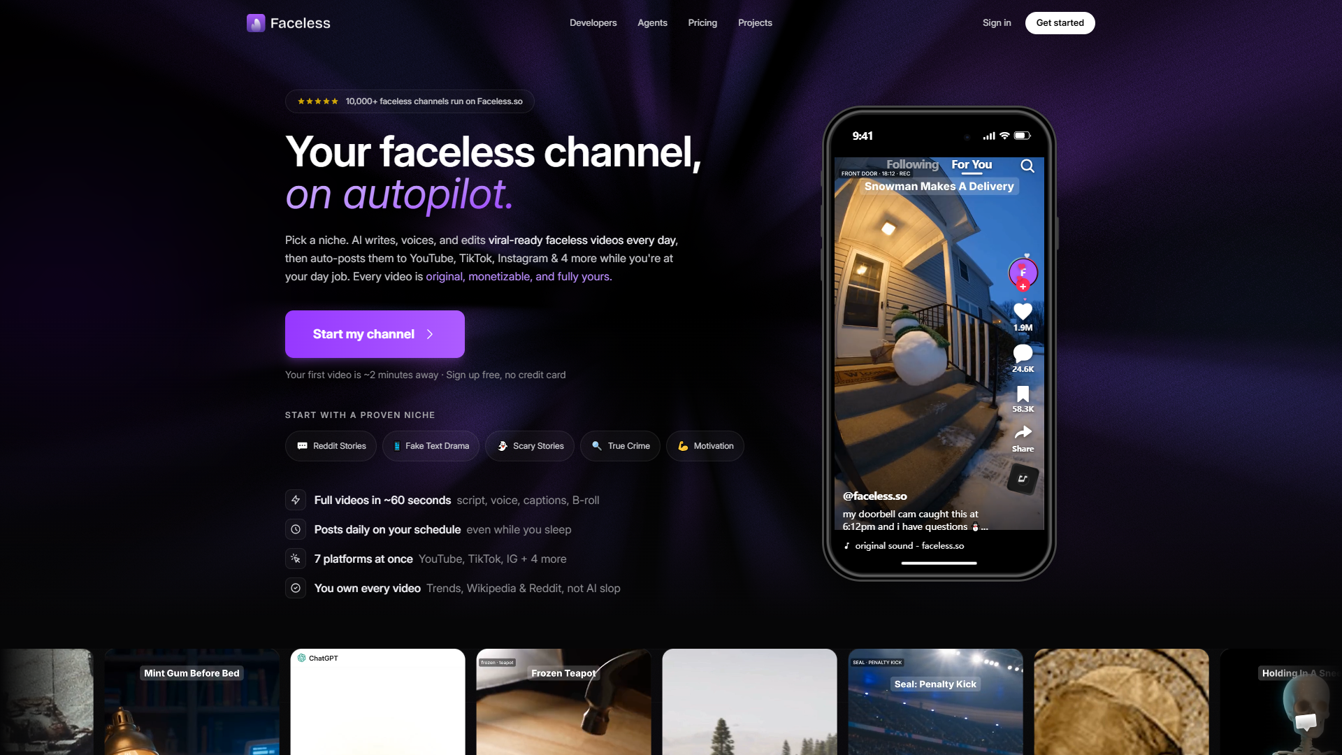 Faceless.so product screenshot