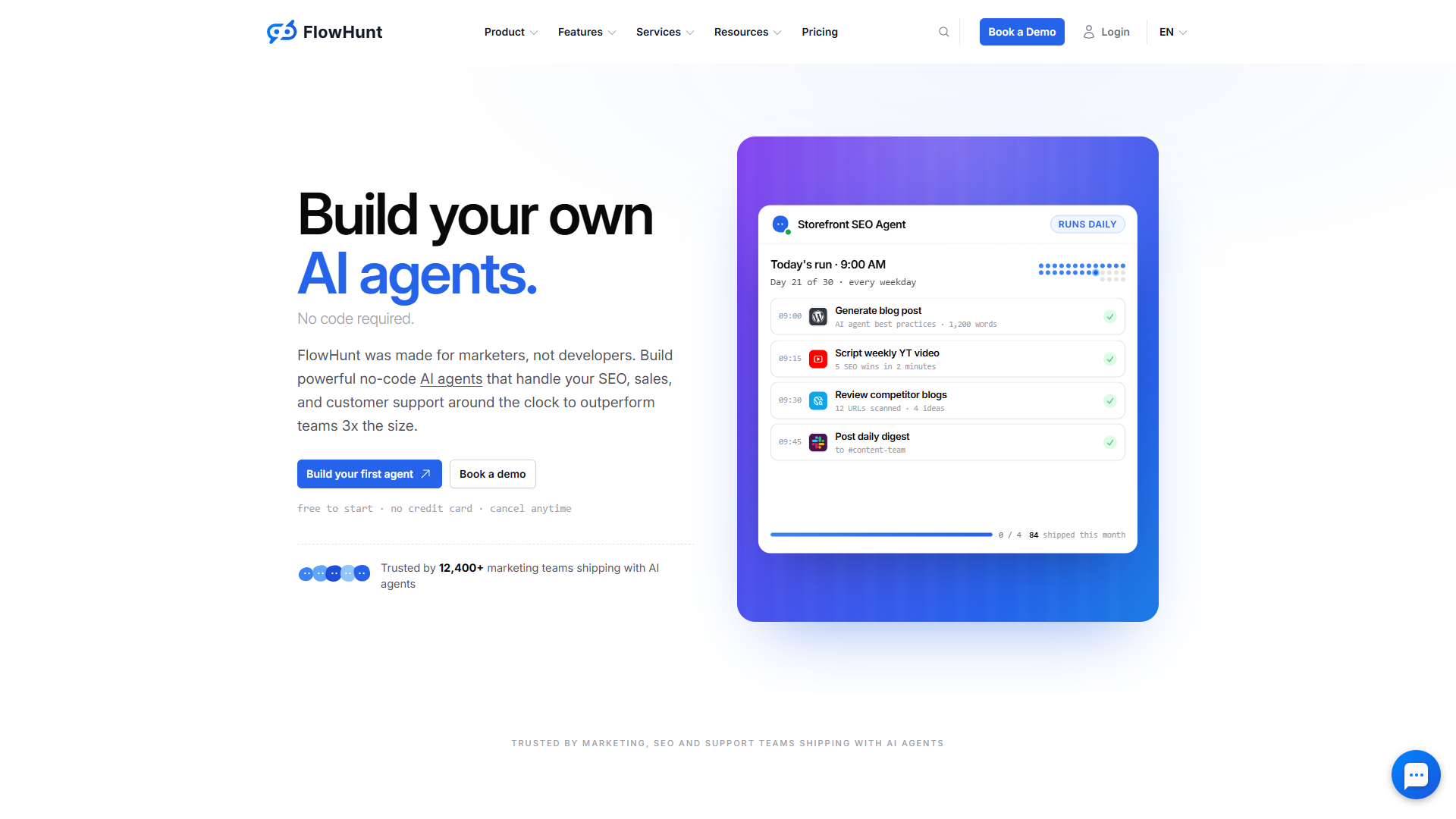 FlowHunt product screenshot
