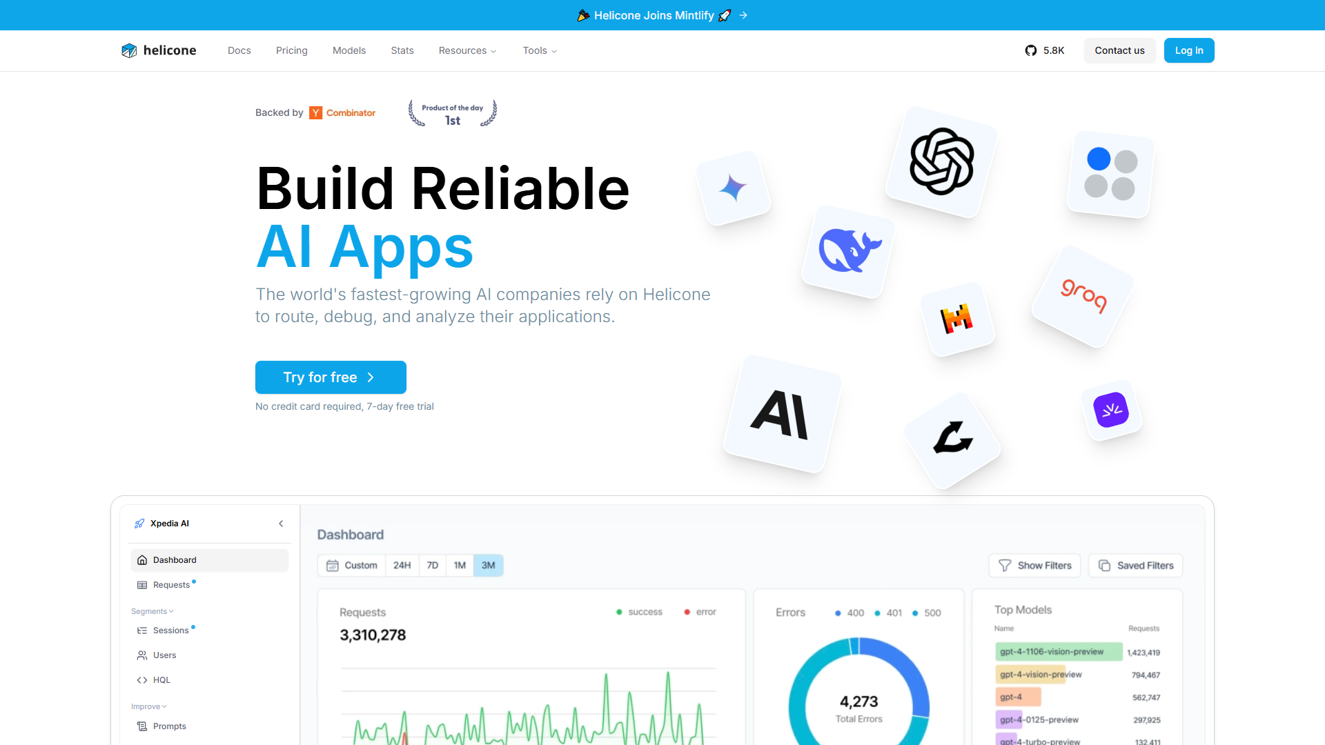 Helicone product screenshot