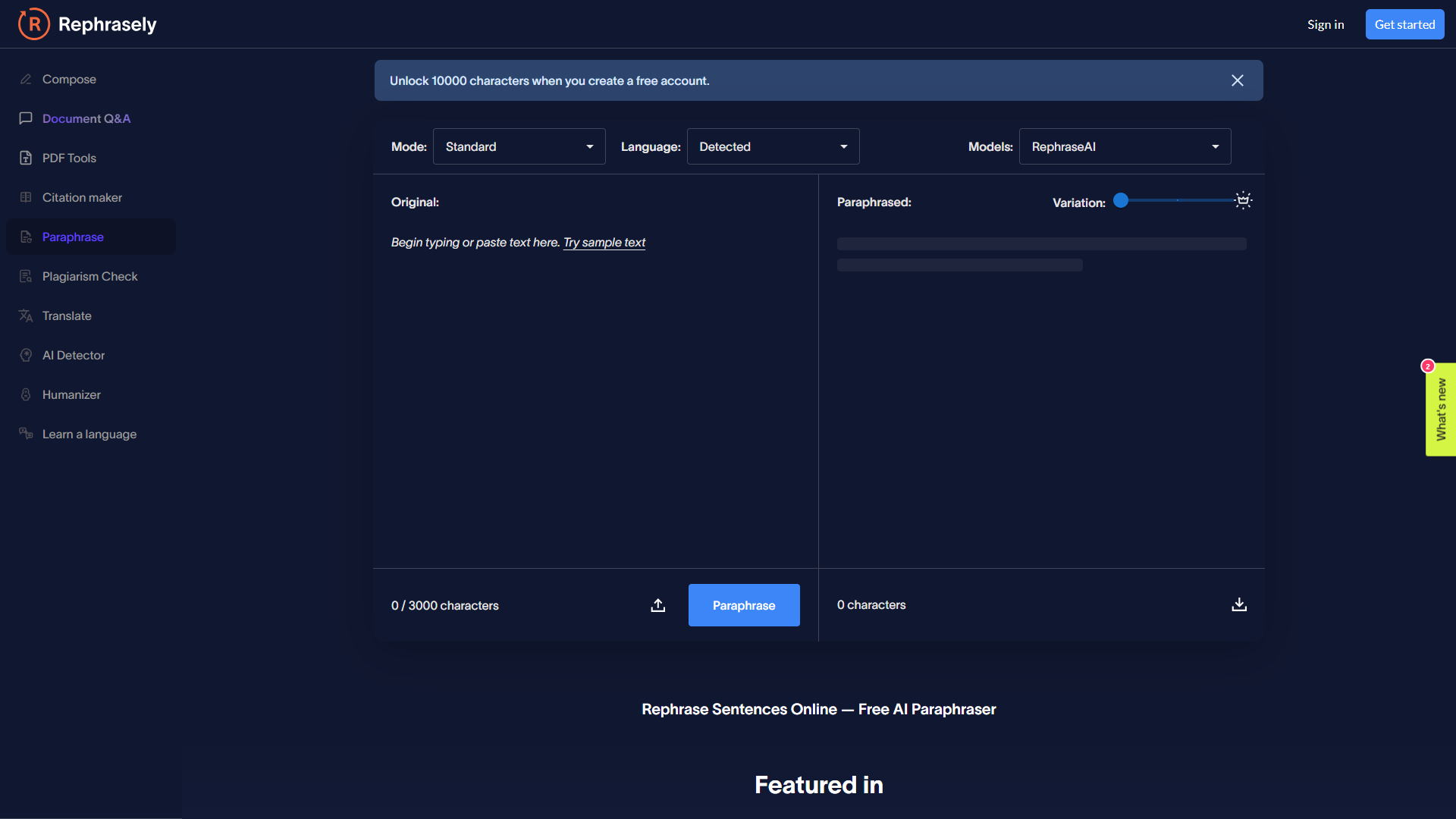 Rephrasely product screenshot
