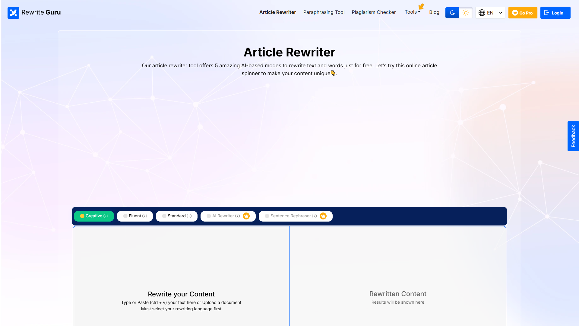 RewriteGuru product screenshot