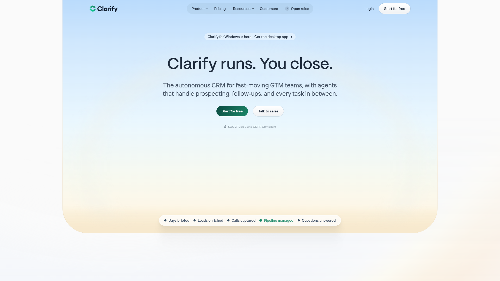 Clarify product screenshot