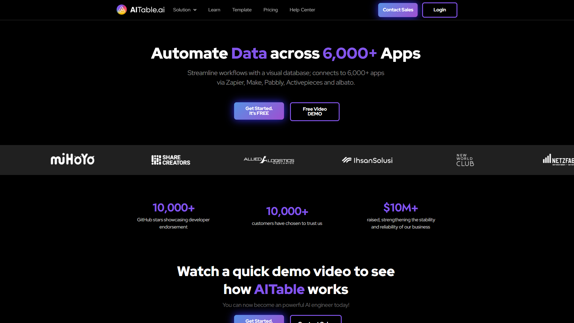 AITable product screenshot