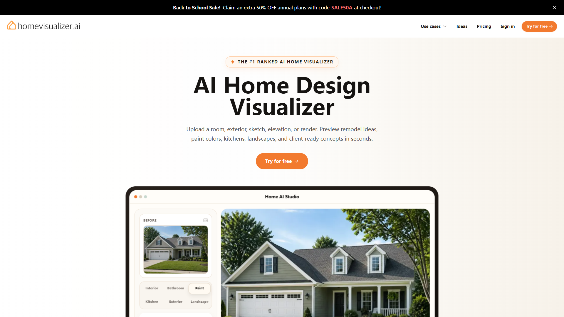 Home Visualizer AI product screenshot