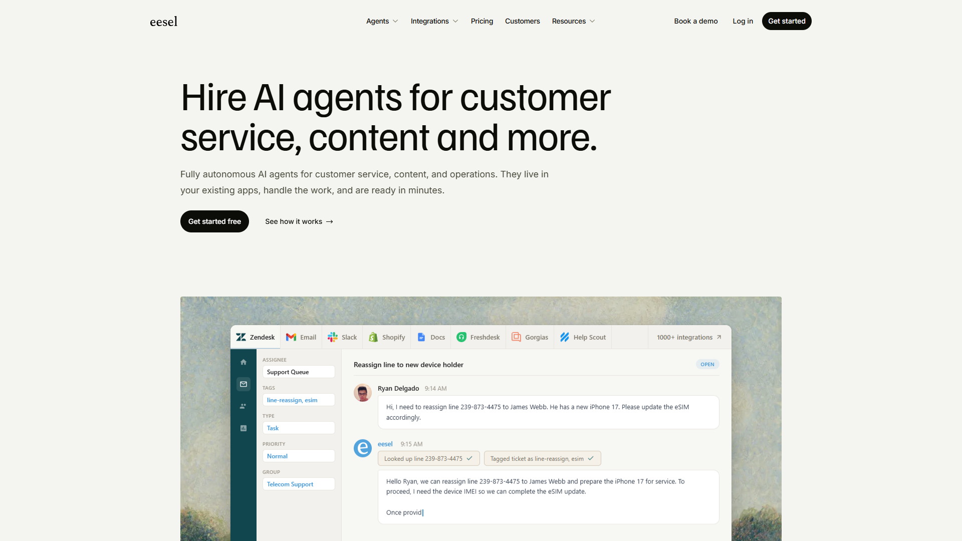 eesel AI product screenshot