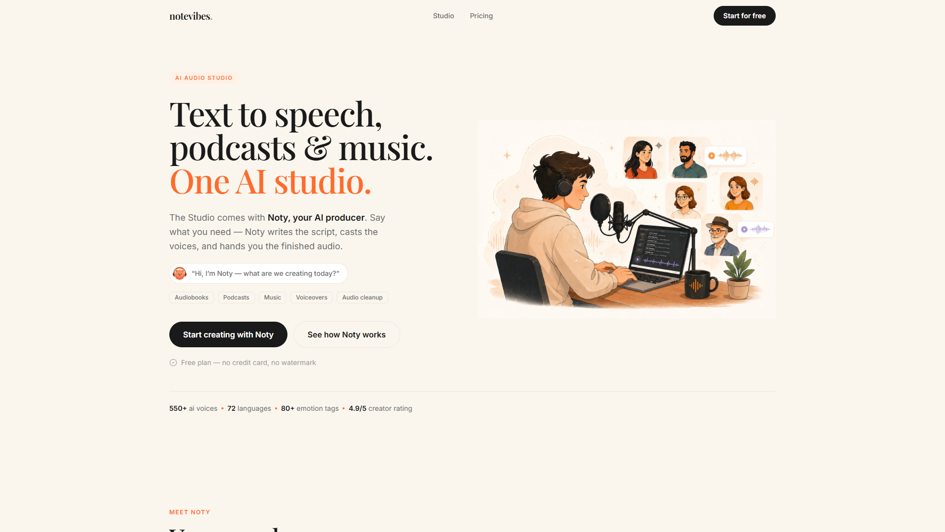 Notevibes product screenshot