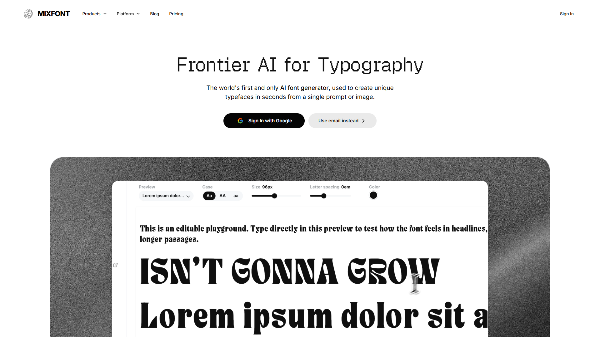 Mixfont product screenshot