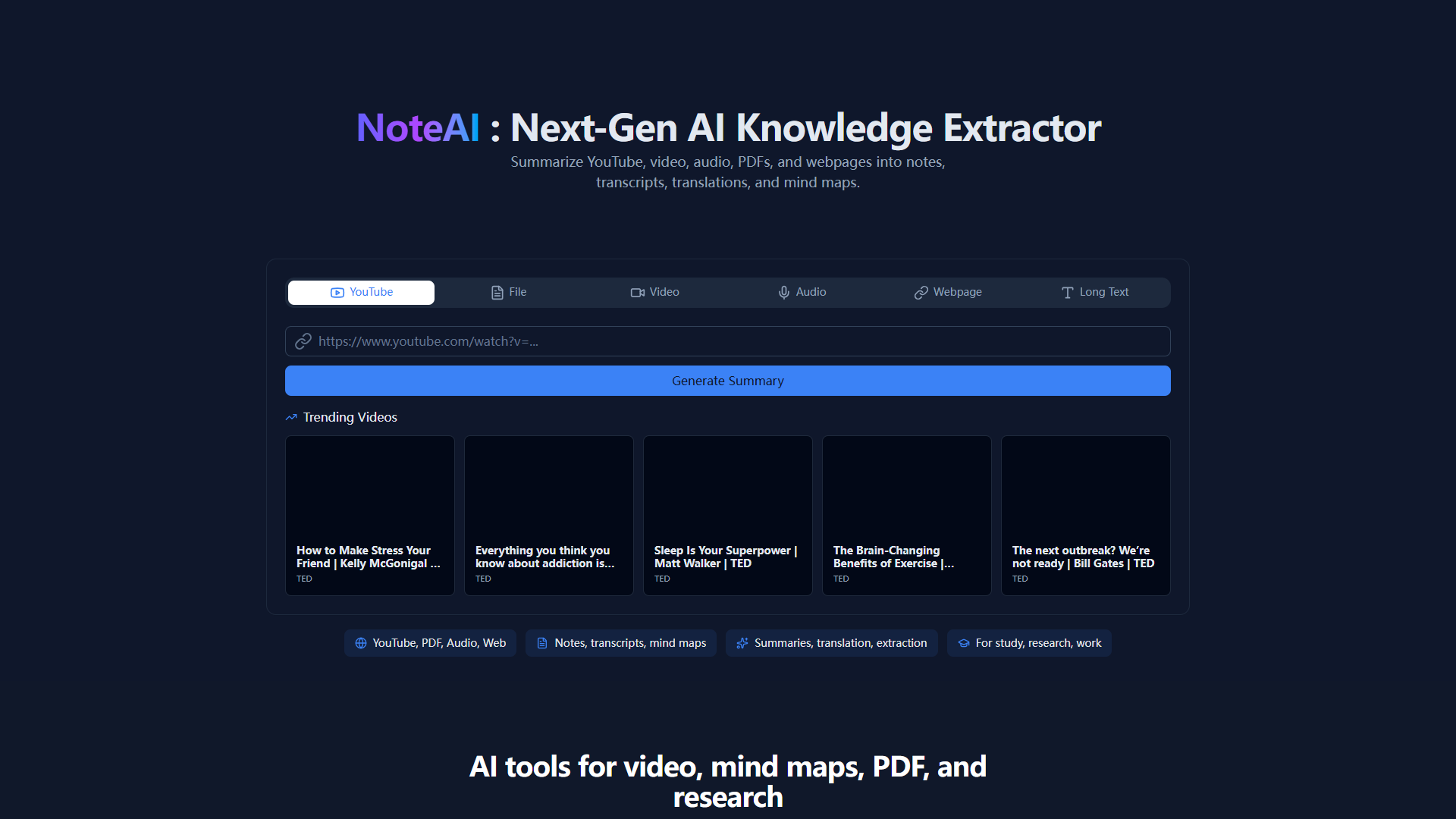 NoteAI product screenshot