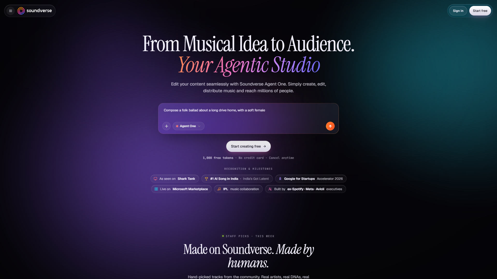 Soundverse product screenshot