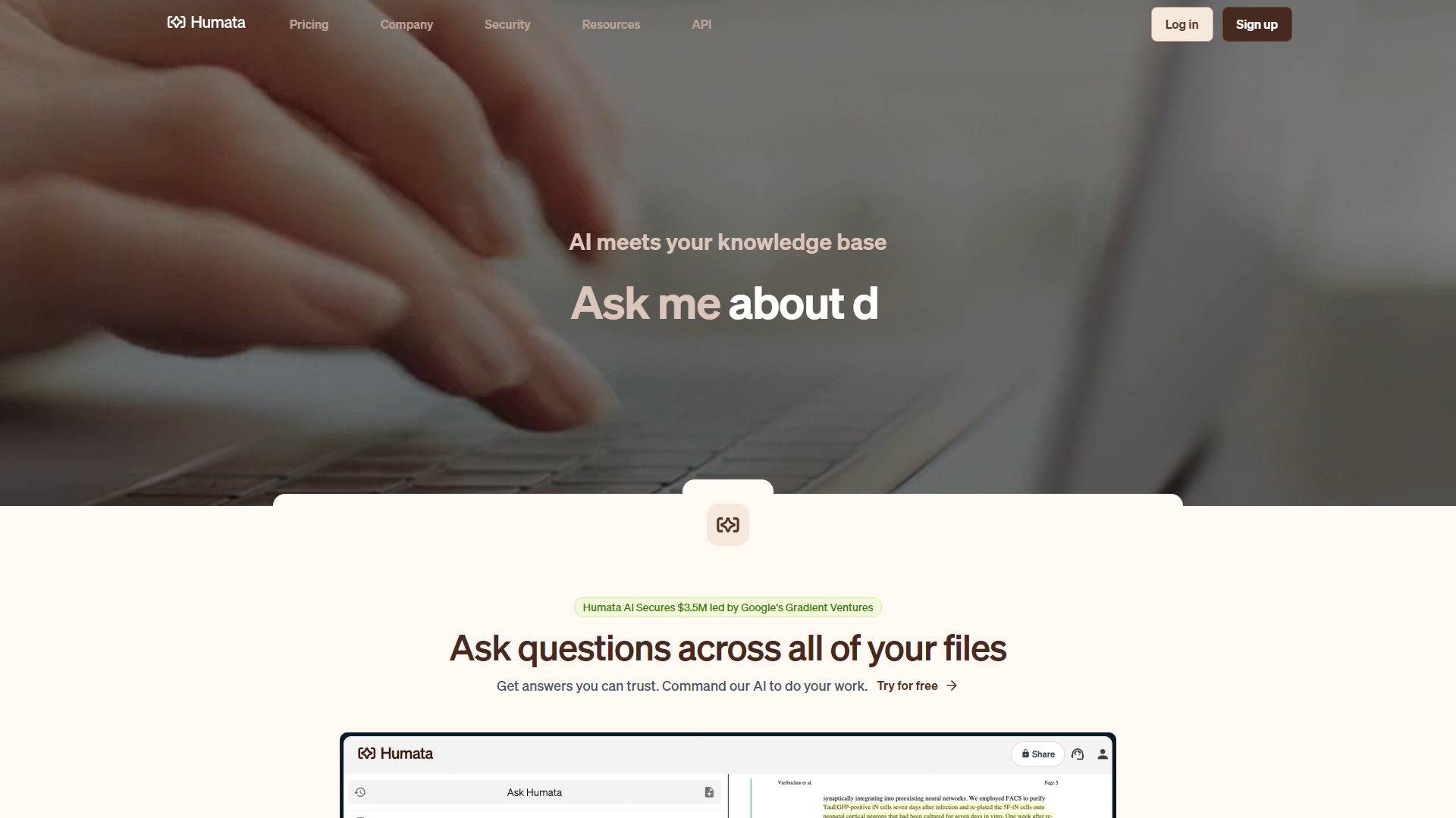 Humata product screenshot