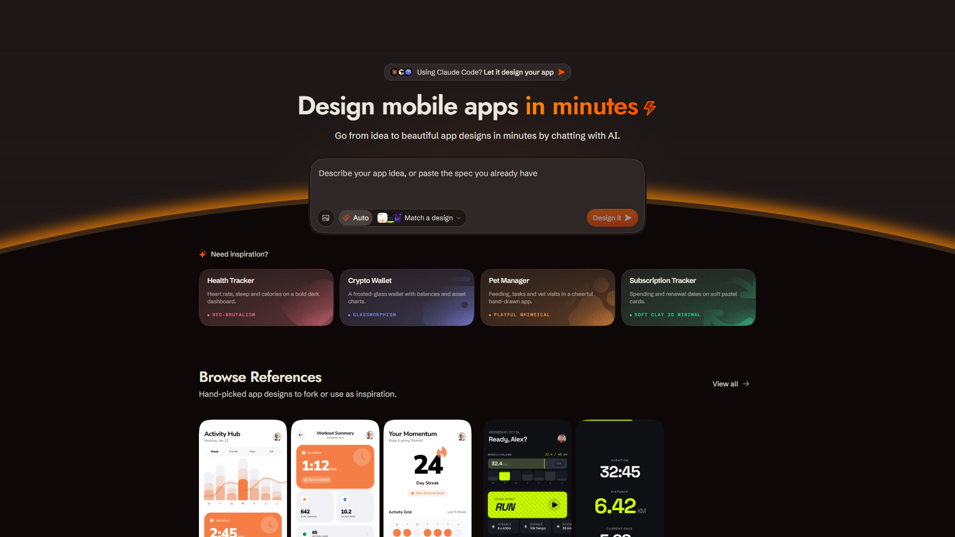 Sleek product screenshot