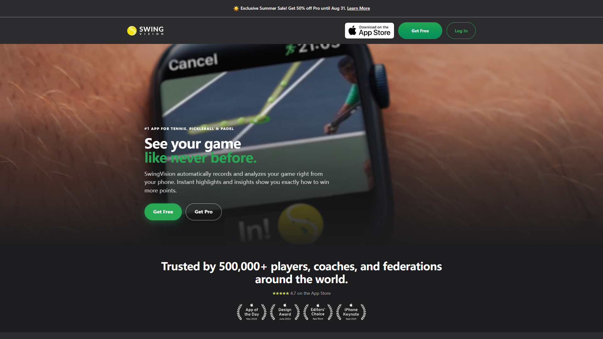 SwingVision product screenshot