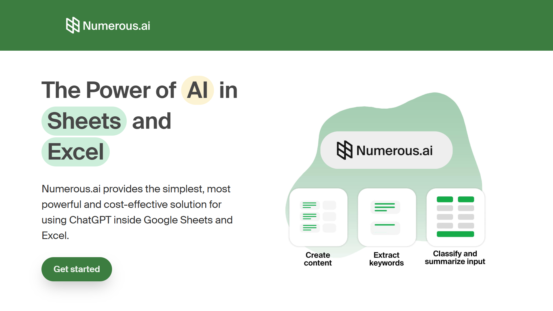 Numerous.ai product screenshot