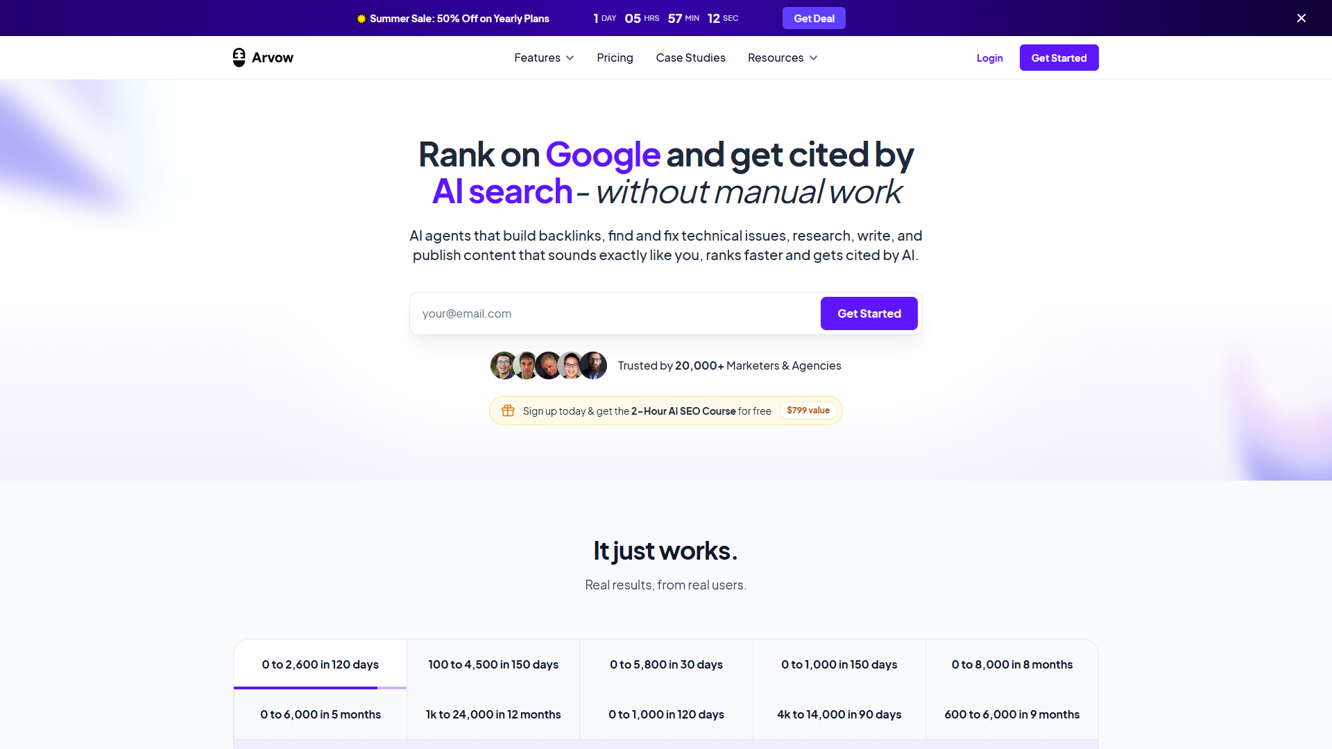 Arvow product screenshot