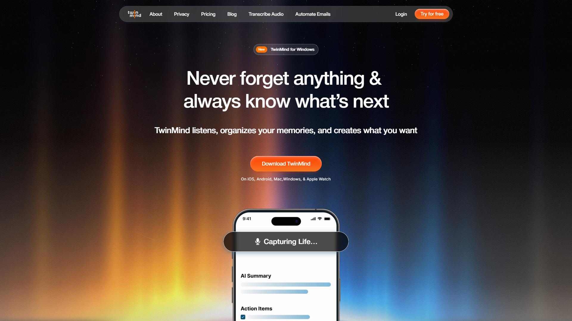 TwinMind product screenshot