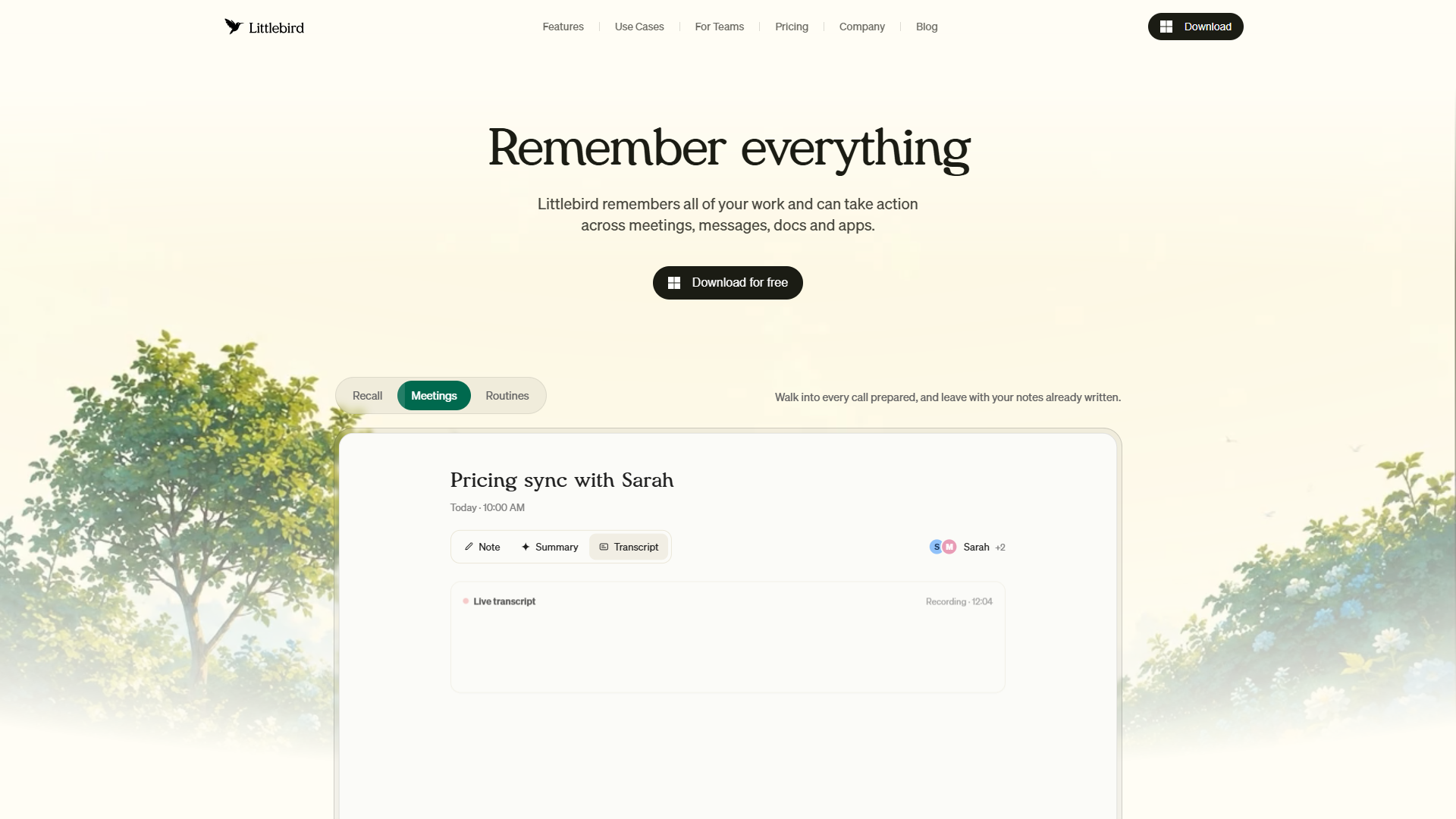 Littlebird product screenshot