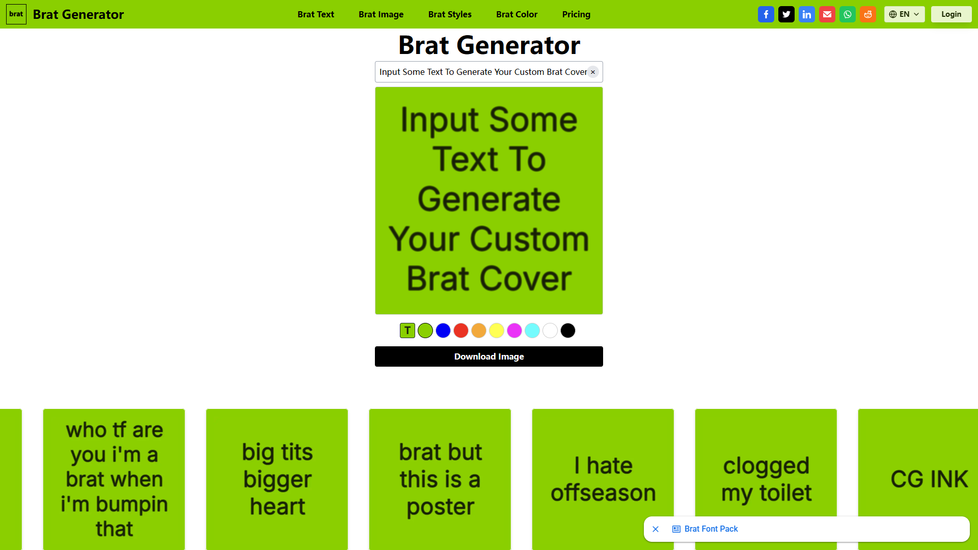 Brat Generator product screenshot
